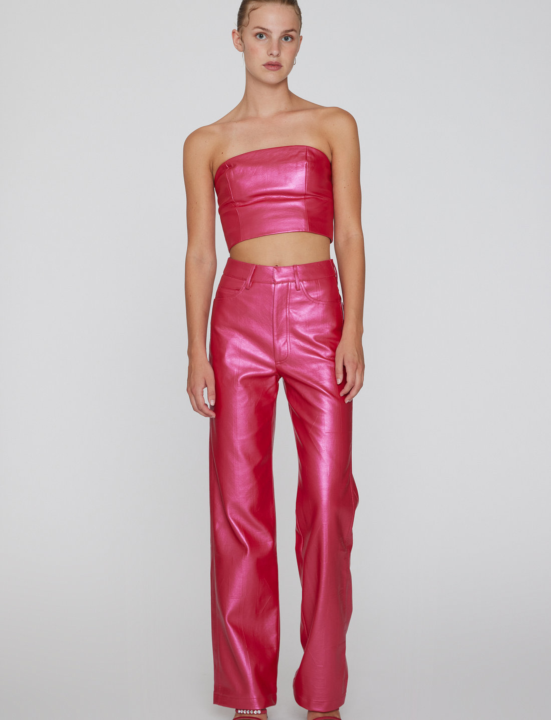 Pink 2025 pu pants
