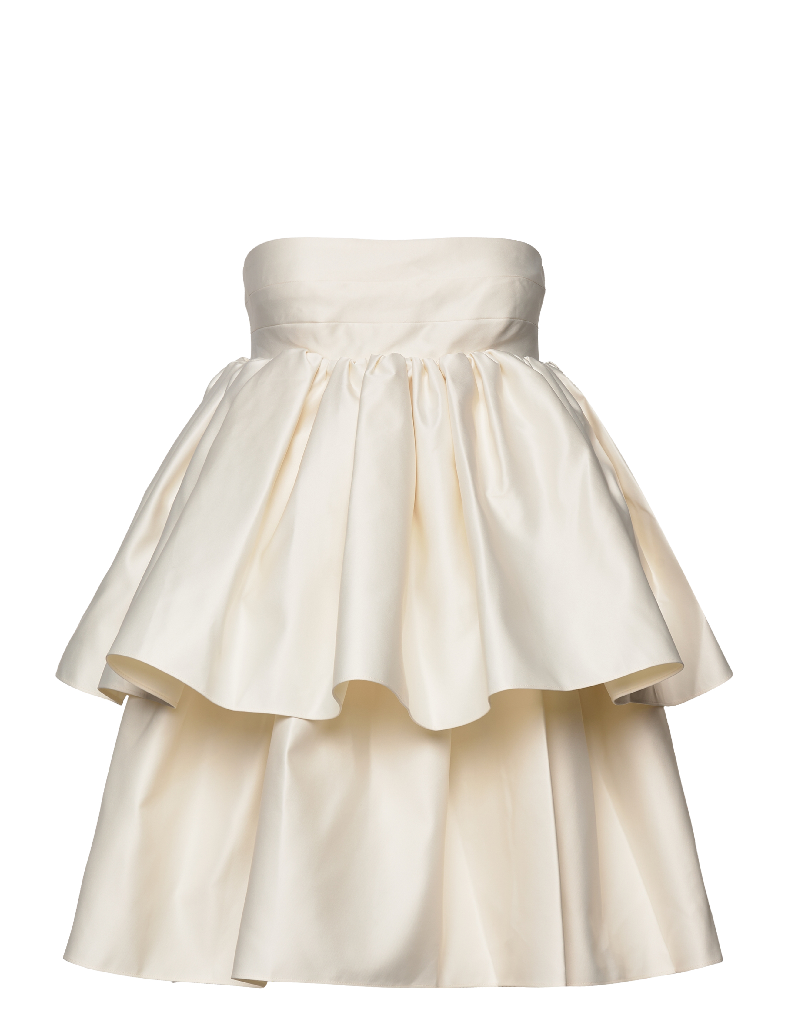 ROTATE Birger Christensen - Twill Mini Ruffled Dress - brudekjoler - egret - 0