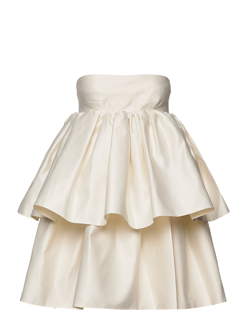 ROTATE Birger Christensen - Twill Mini Ruffled Dress - brautkleider - egret - 1