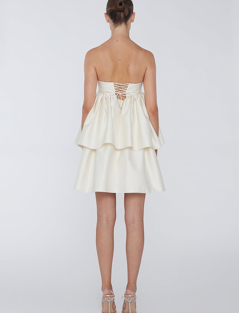 ROTATE Birger Christensen - Twill Mini Ruffled Dress - brautkleider - egret - 4