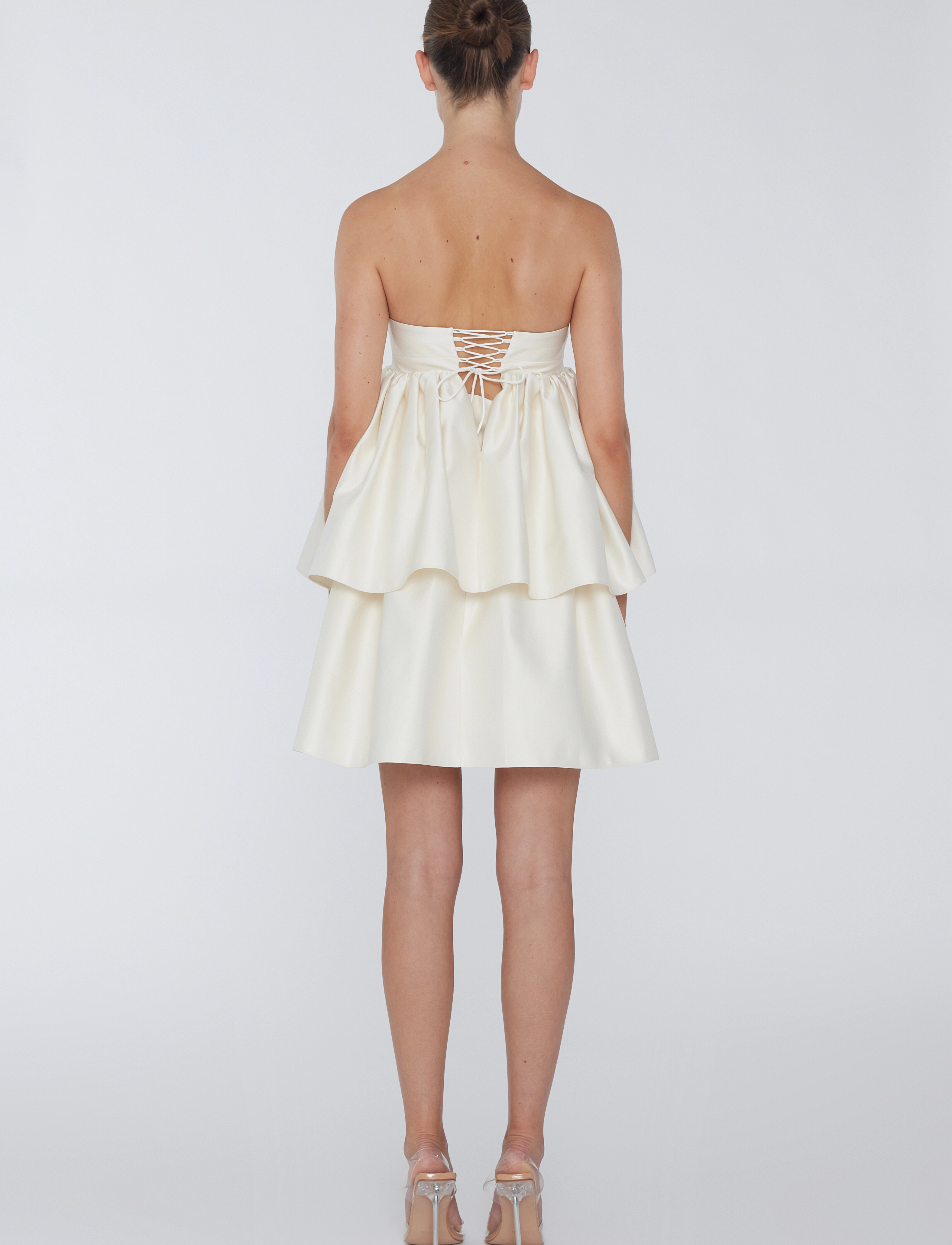 ROTATE Birger Christensen - TWILL MINI RUFFLED DRESS - egret - 4