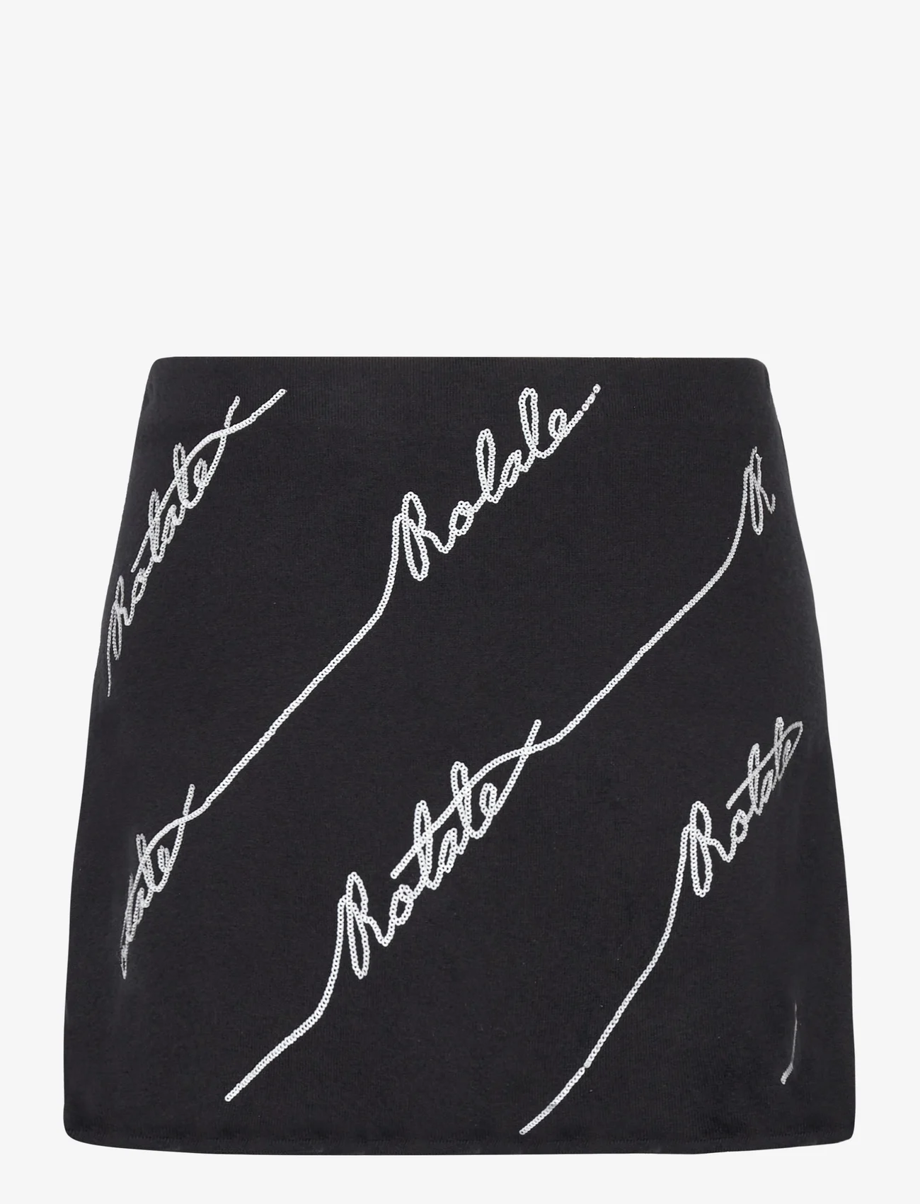 ROTATE Birger Christensen - Sequin Logo Mini Skirt - knitted skirts - black - 1