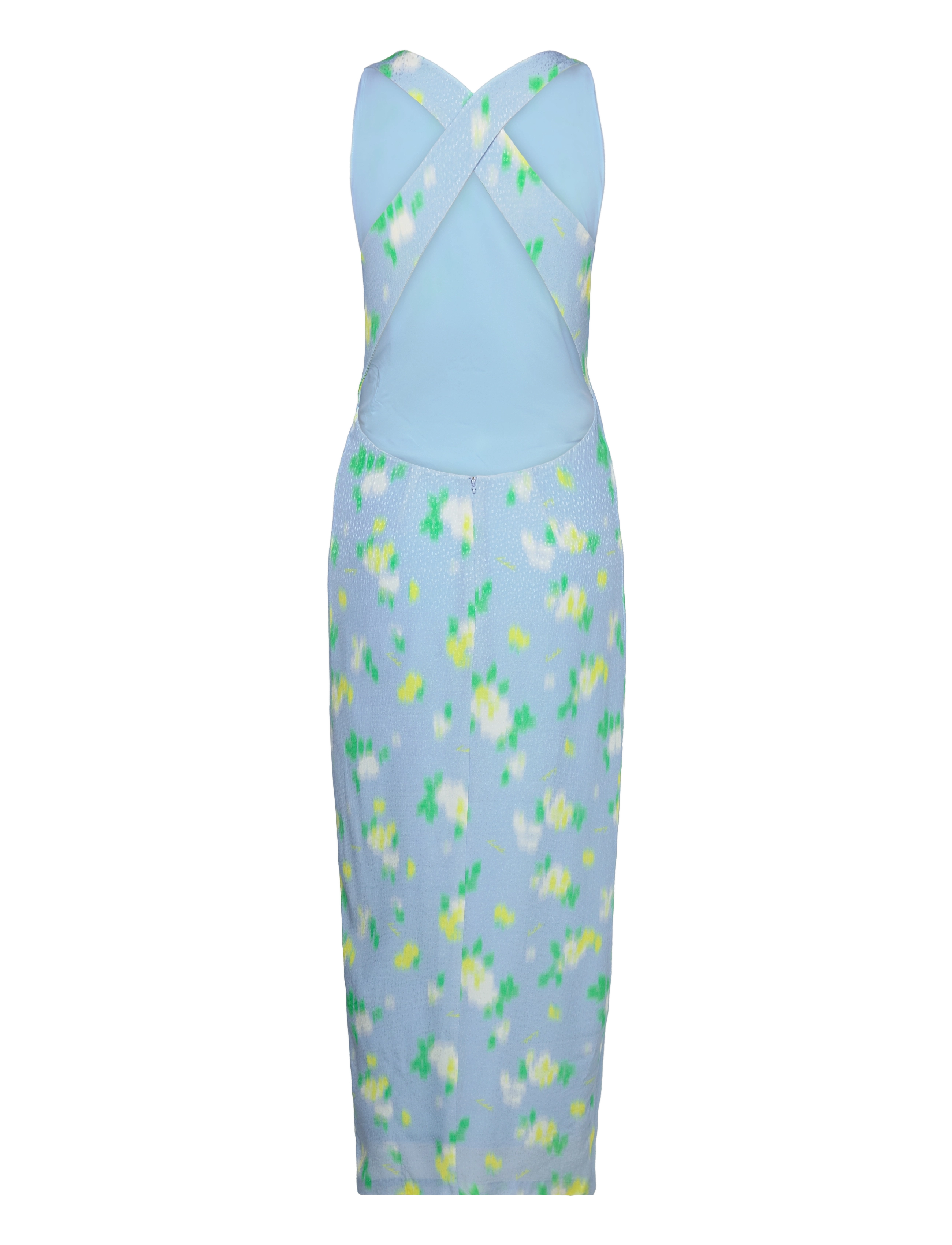 ROTATE - Jacquard Midi Slit Dress - midi-kleider - placid blue comb. - 1