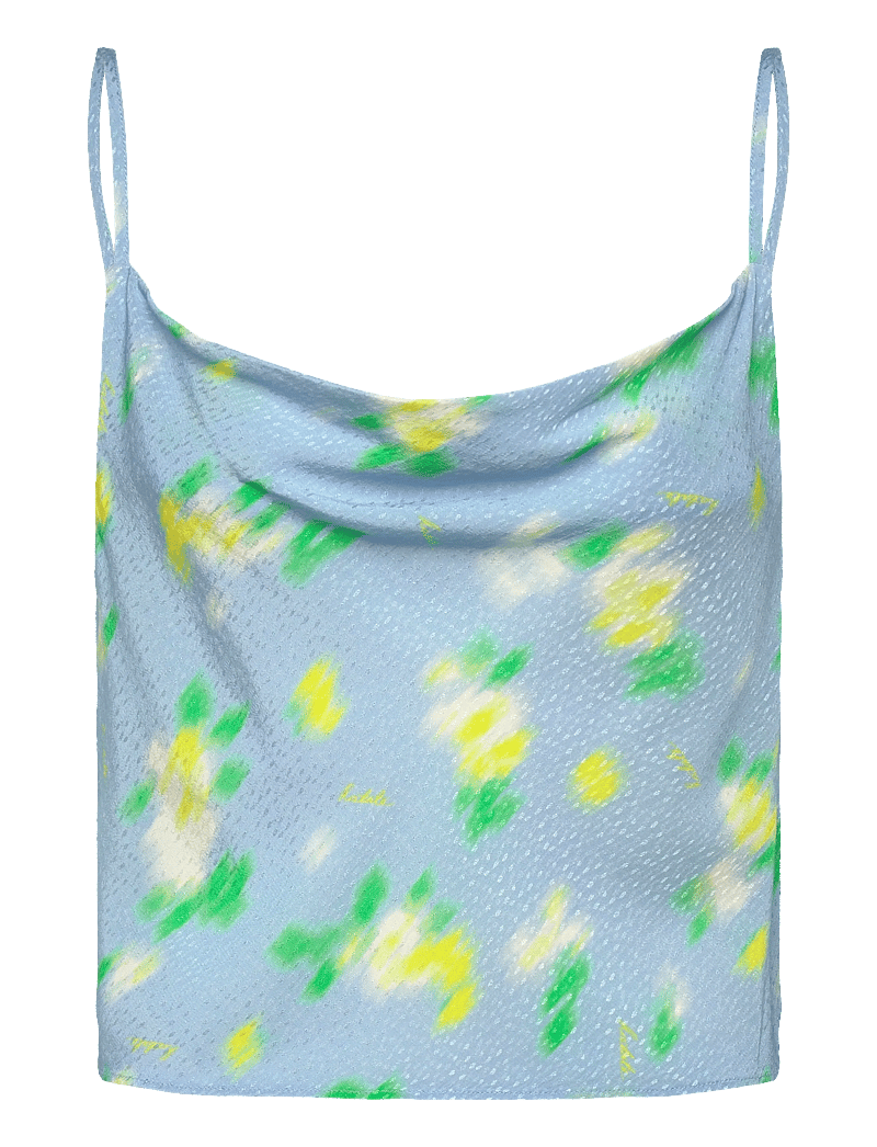 ROTATE - JACQUARD SLIP TOP - crop tops - placid blue comb. - 0