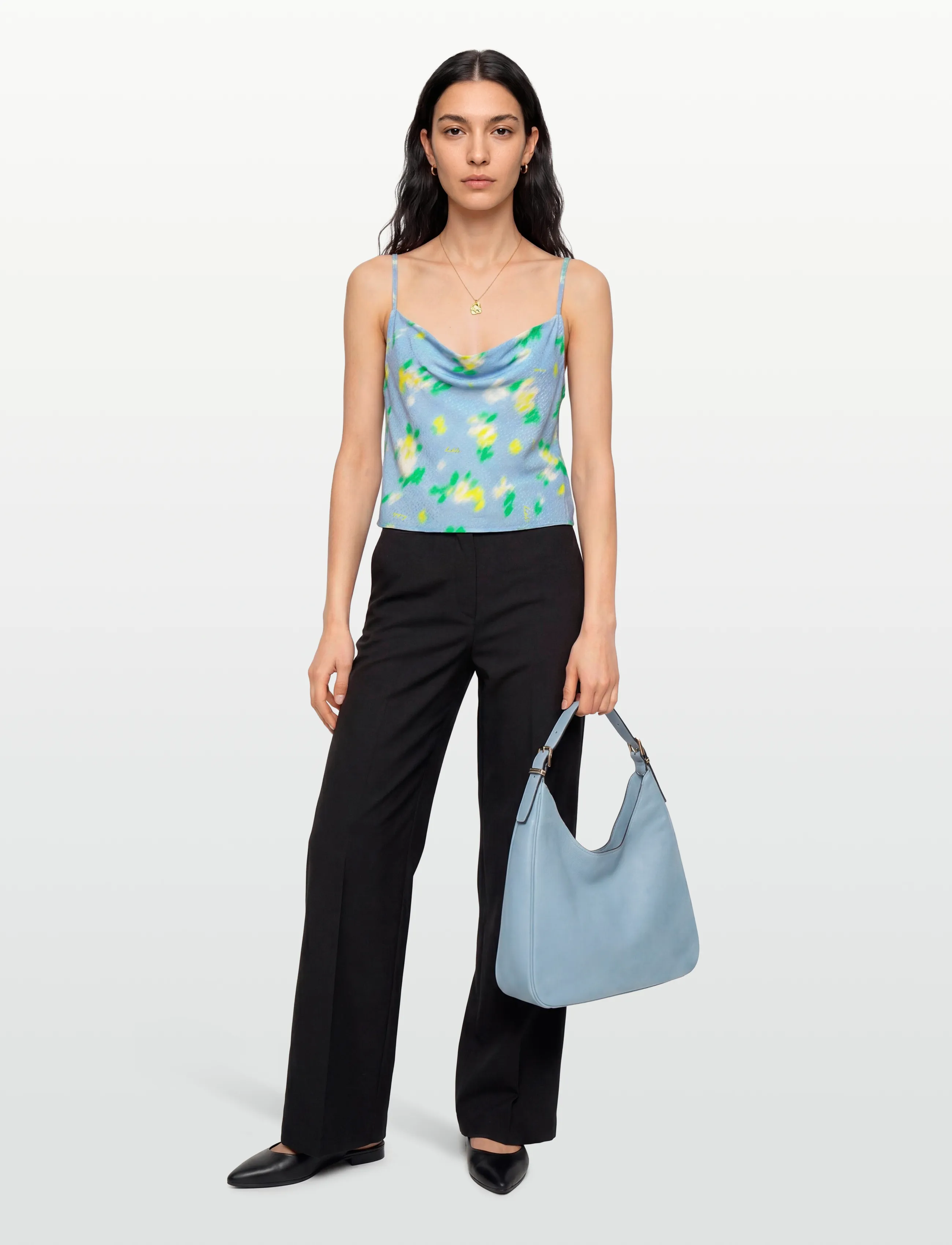 ROTATE JACQUARD SLIP TOP - ROTATE - PLACID BLUE COMB. / blue