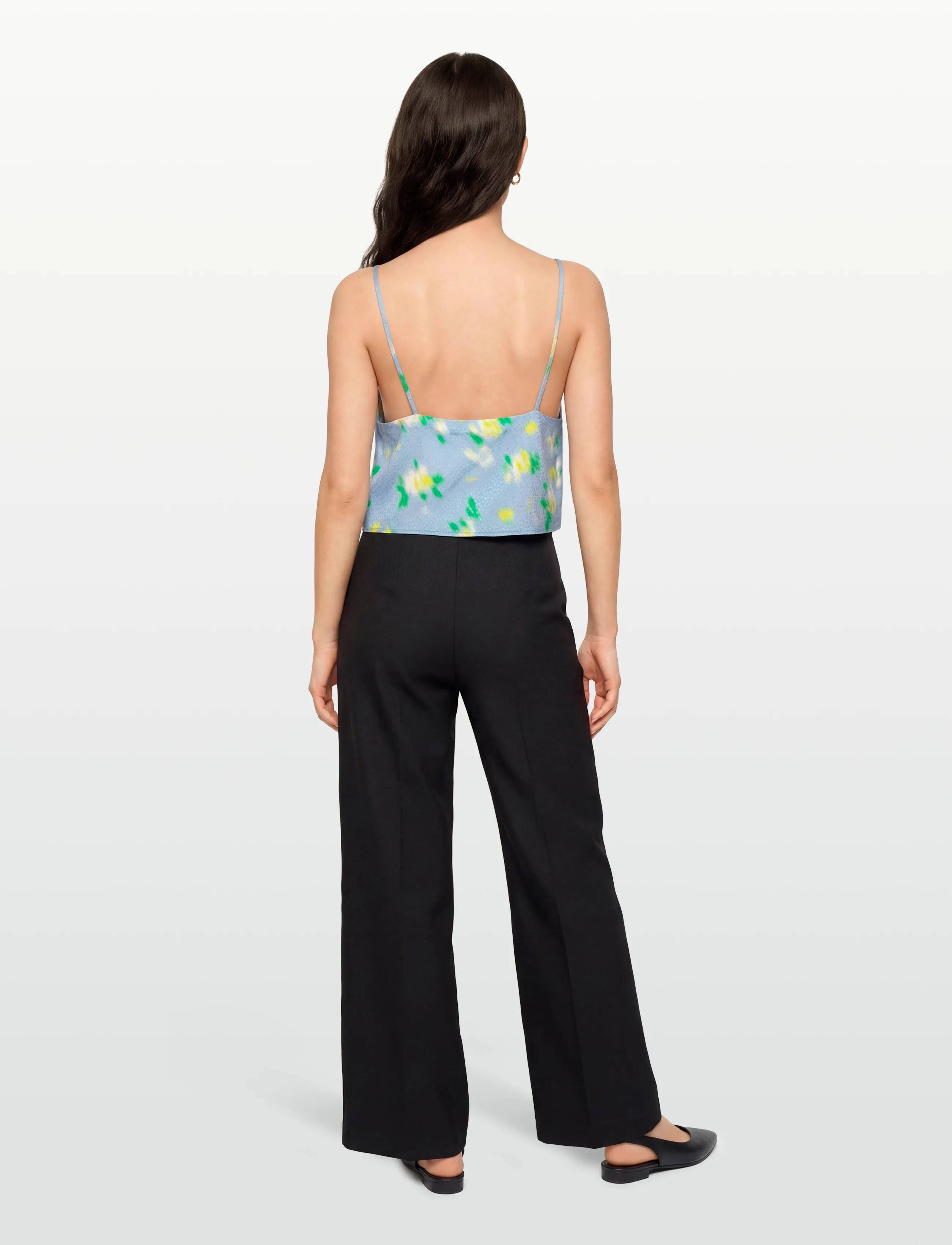 ROTATE - JACQUARD SLIP TOP - crop tops - placid blue comb. - 4