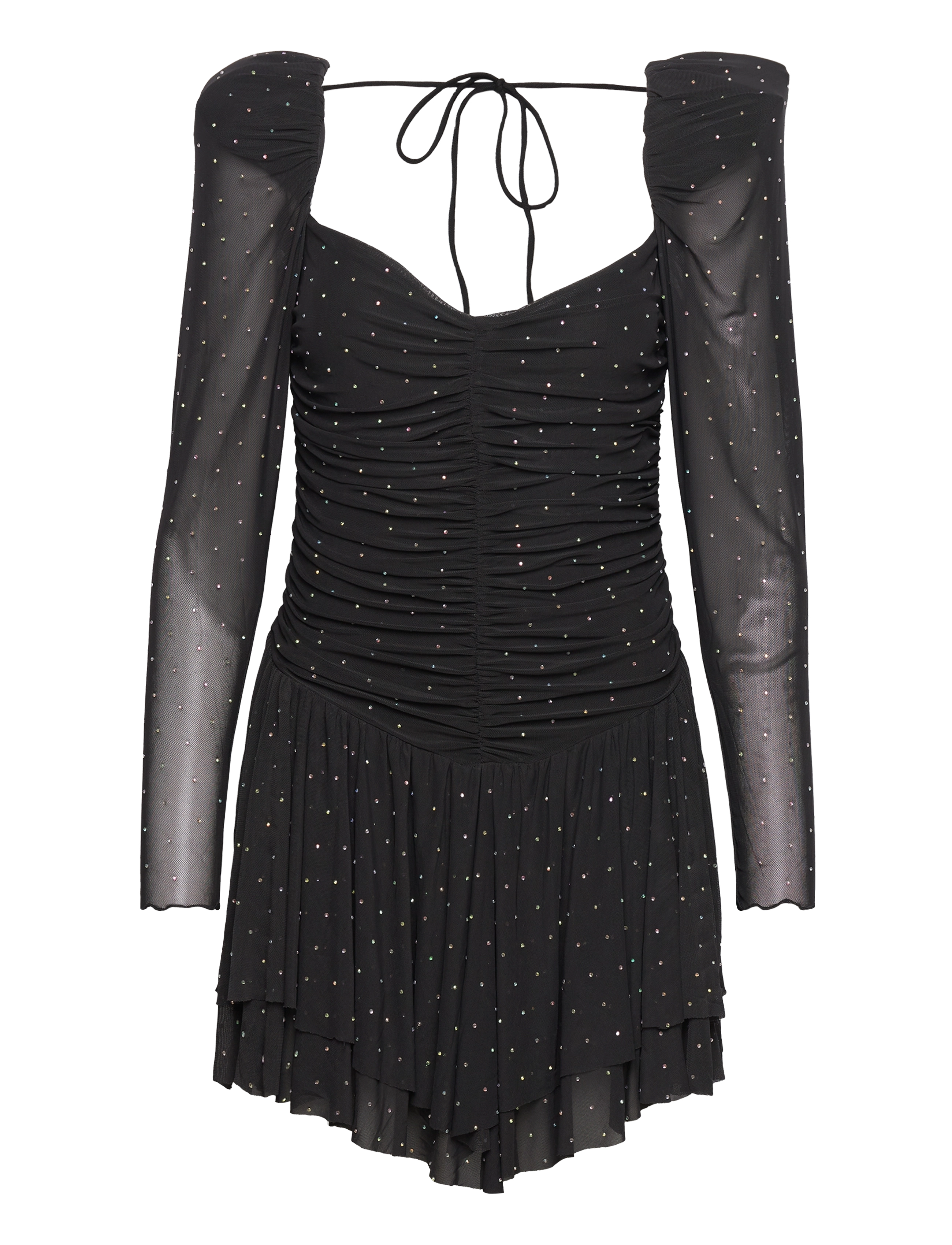 ROTATE Mesh Mini Ruffle Kleid Schwarz - 40 - Damen