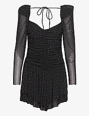 ROTATE Birger Christensen - Mesh Mini Ruffle Dress - ballīšu apģērbs par outlet cenām - black - 0