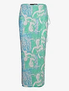 Printed Midi Wrap Skirt - KATYDID COMB.