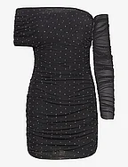 Mesh Asymmetric Dress - BLACK