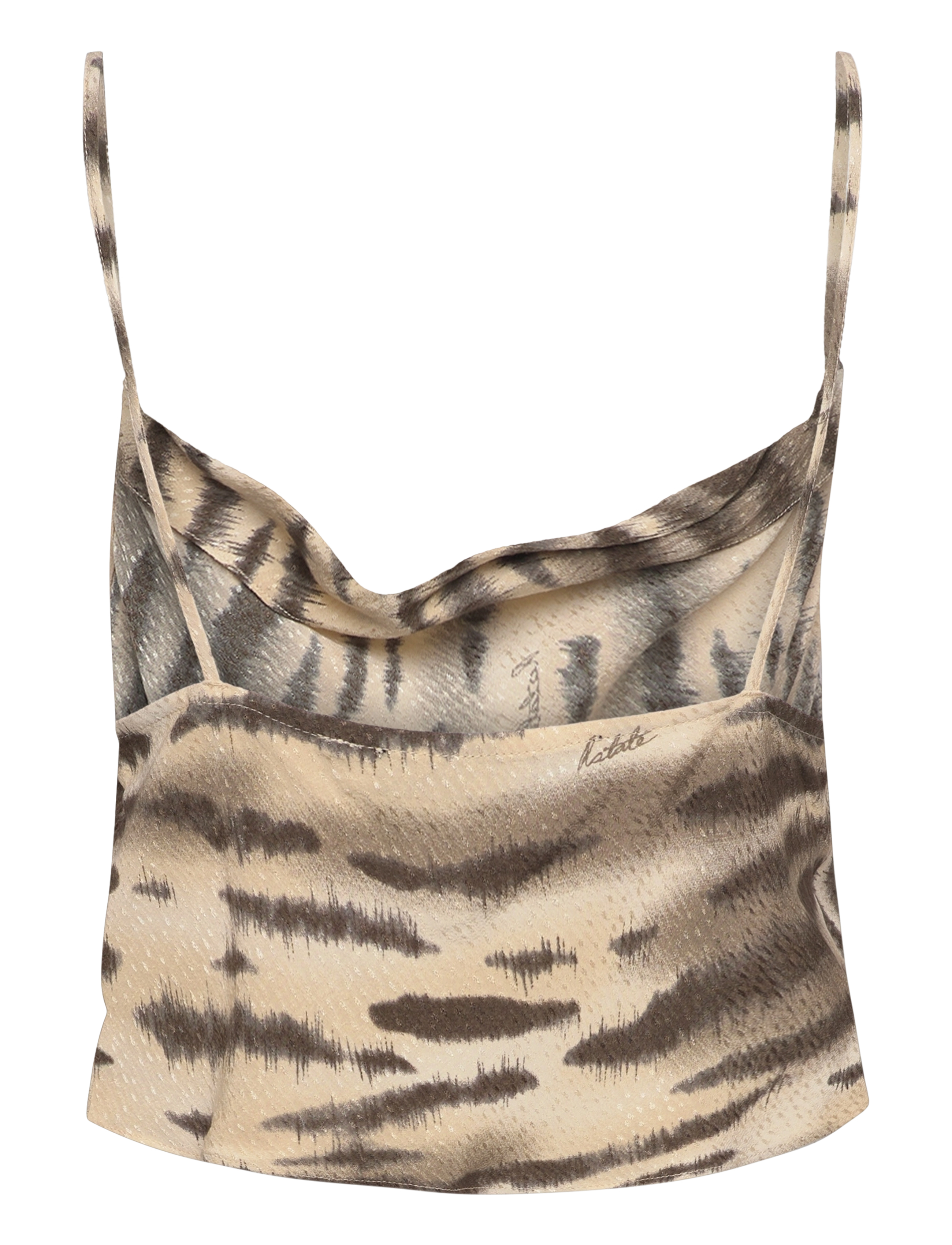 ROTATE - Fine Jacquard Strap Top - varrukateta pluusid - putty beige comb. - 2