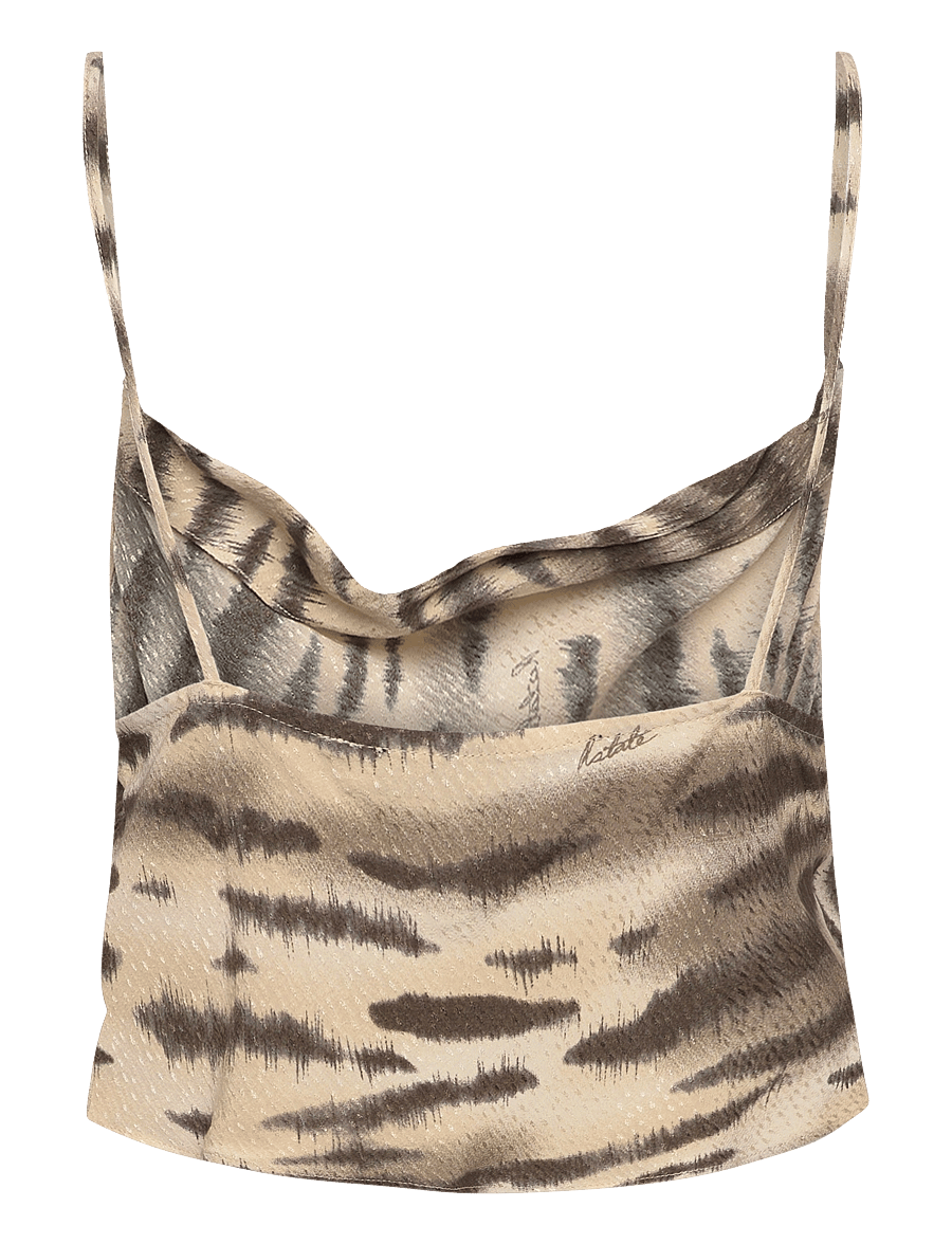 ROTATE - Fine Jacquard Strap Top - varrukateta pluusid - putty beige comb. - 2
