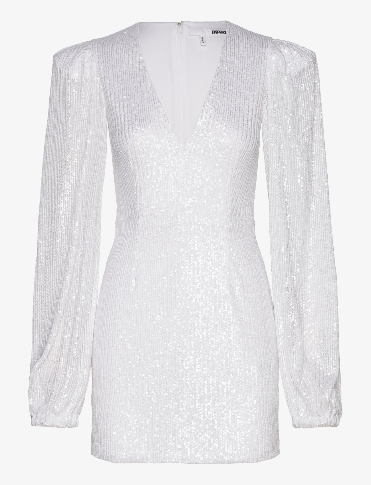 ROTATE Birger Christensen - Sequin Puffy Sleeve Dress - festtøj til outletpriser - bright white - 0