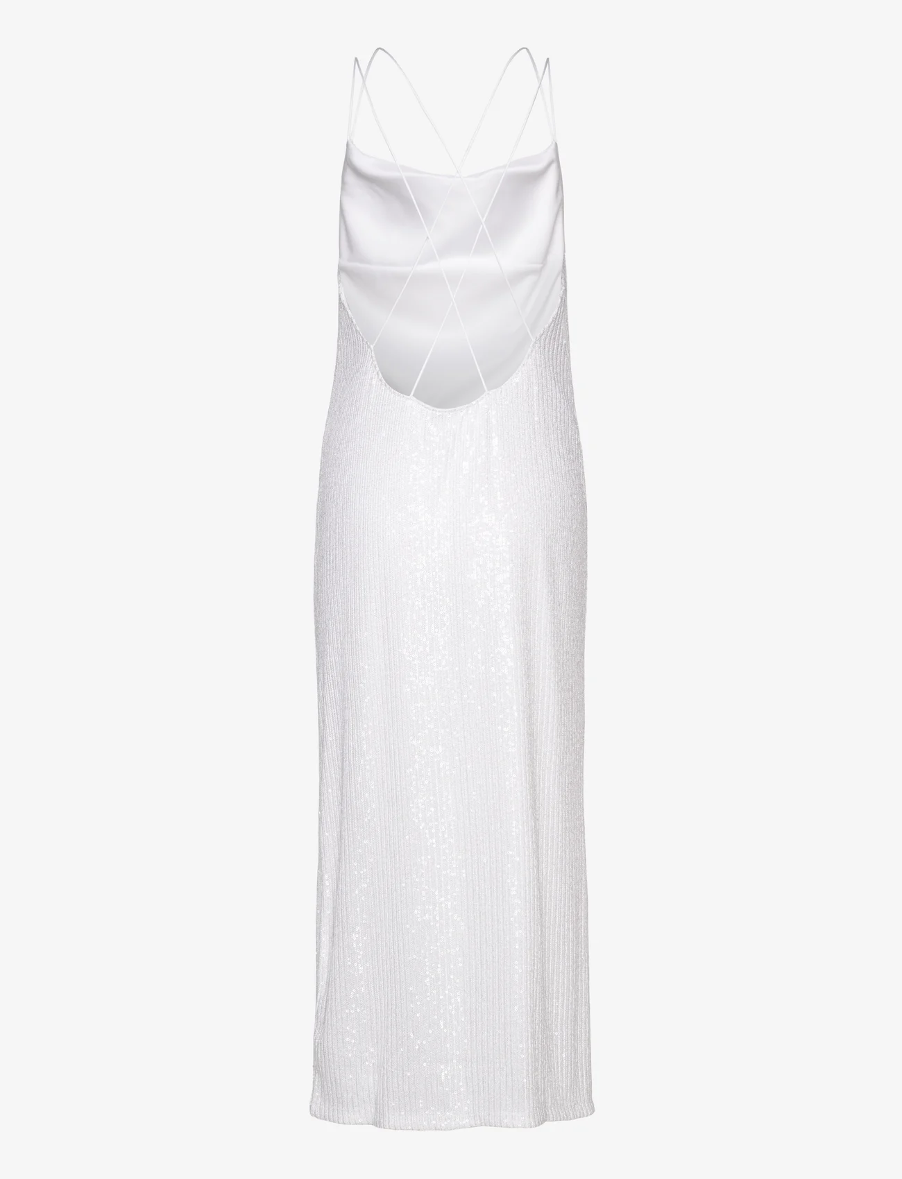 ROTATE Birger Christensen - Sequin Maxi Slip Dress - slip in -mekot - bright white - 1