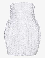 3D Flower Mini Dress - BRIGHT WHITE