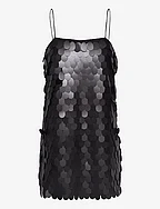 Sequins Mini Slip Dress - BLACK