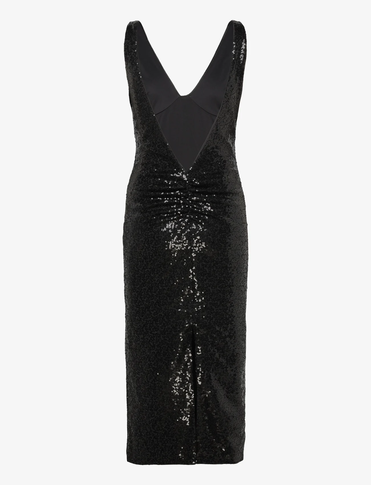 ROTATE Birger Christensen - Sequin Low Cut Back Dress - kleitas ar vizuļiem - black - 1