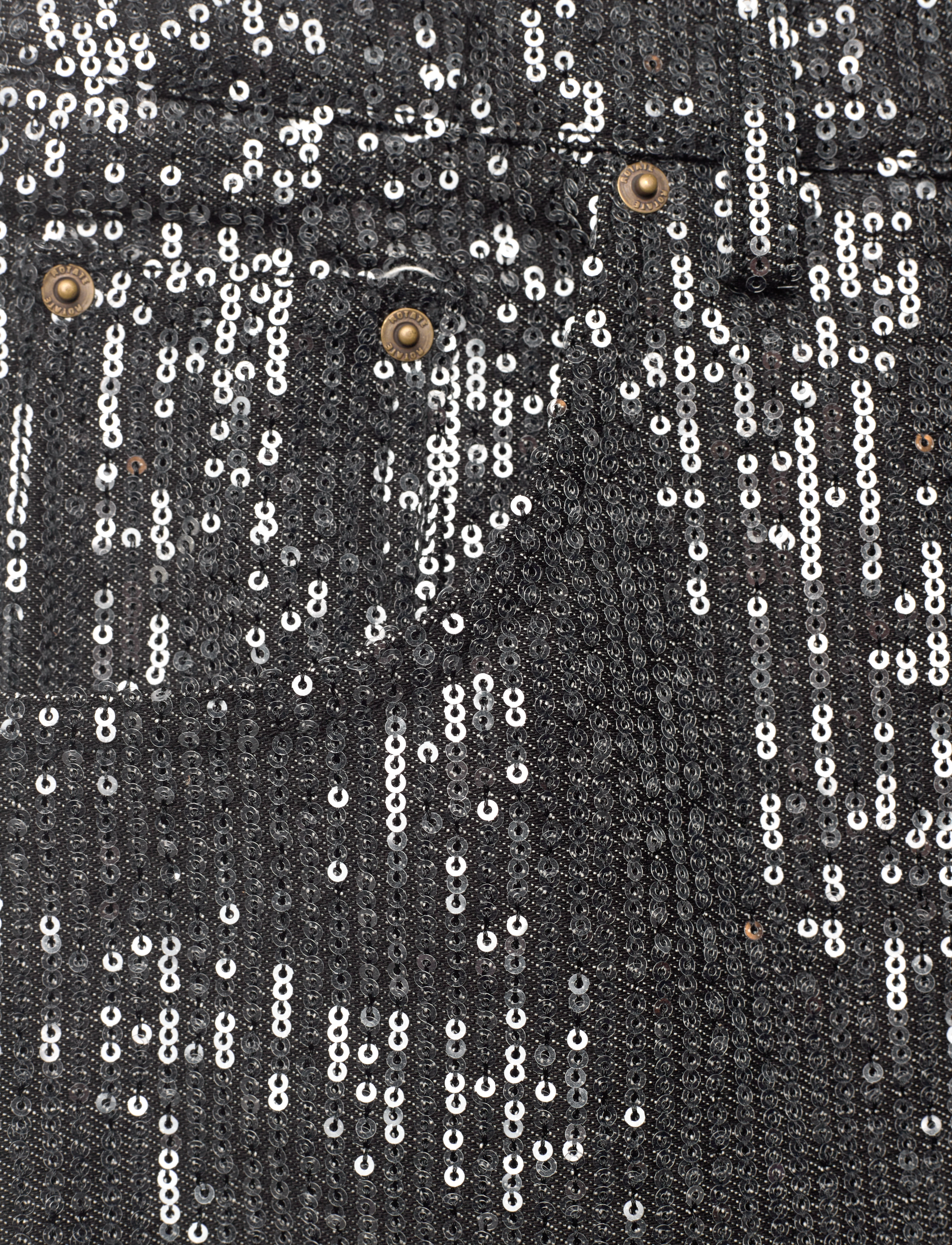 ROTATE - Twill Sequin Jeans - straight jeans - black - 2