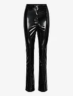 Patent Coated Slim Pants - BLACK