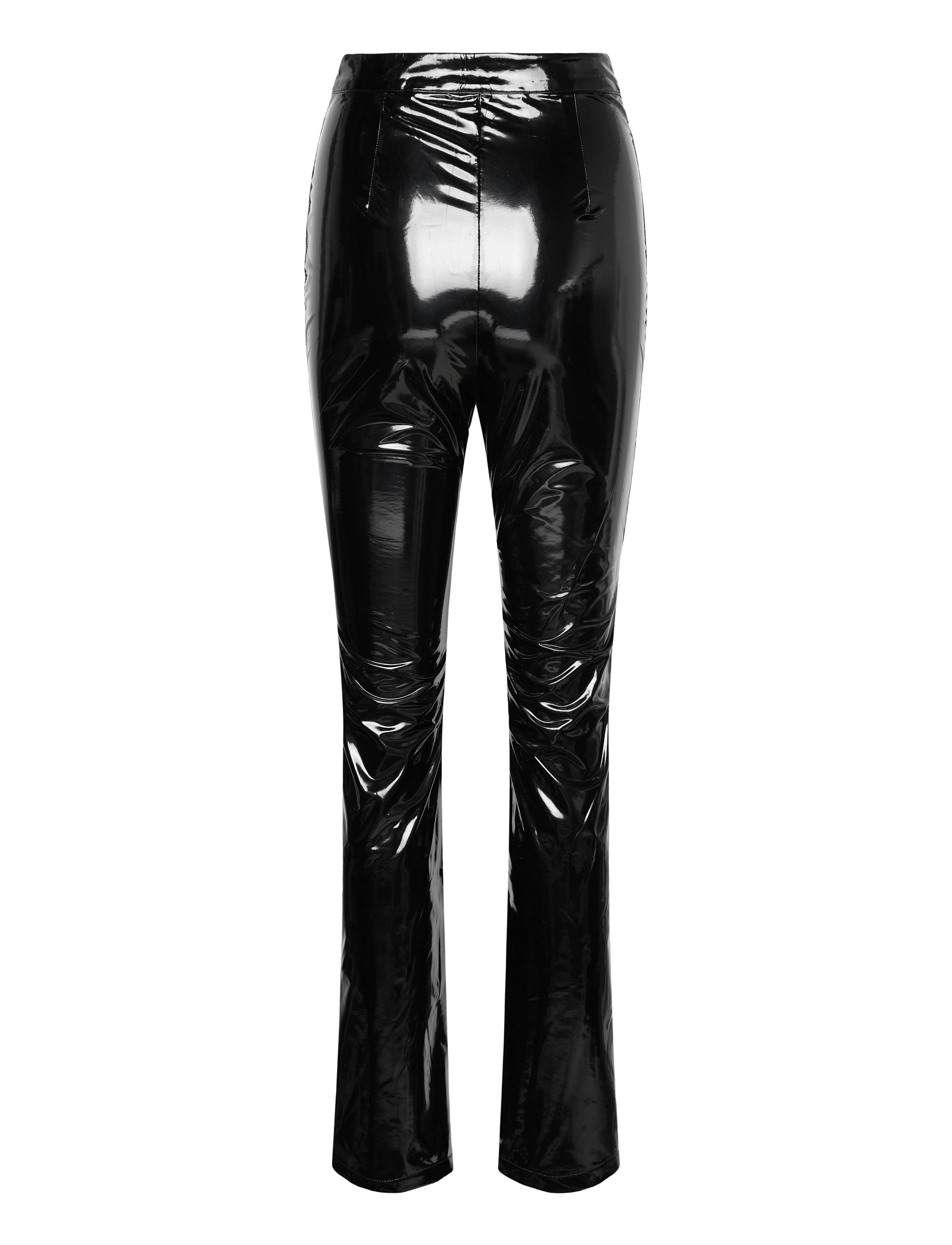 ROTATE - Patent Coated Slim Pants - læderbukser - black - 1