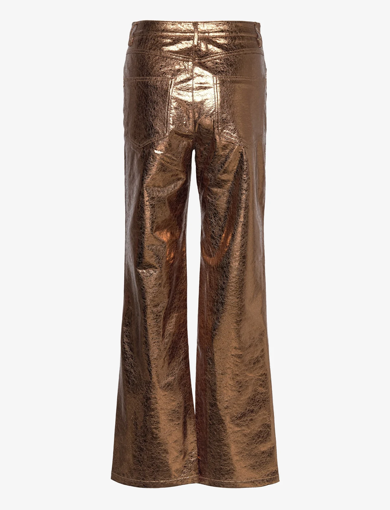 ROTATE Birger Christensen - Textured High Waist Pants - bukser med brede ben - toasted coconut - 1
