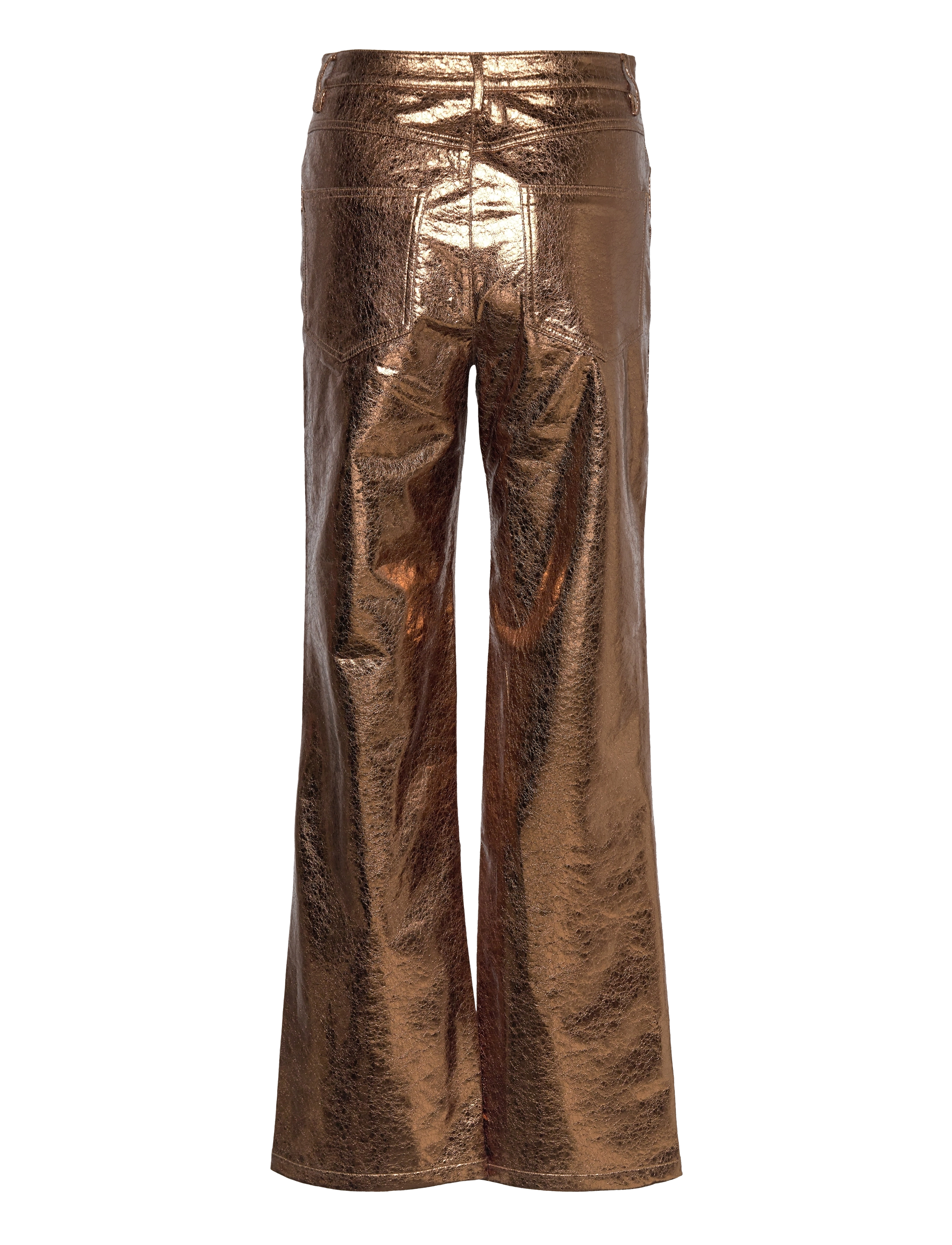 ROTATE - Textured High Waist Pants - bukser med brede ben - toasted coconut - 1