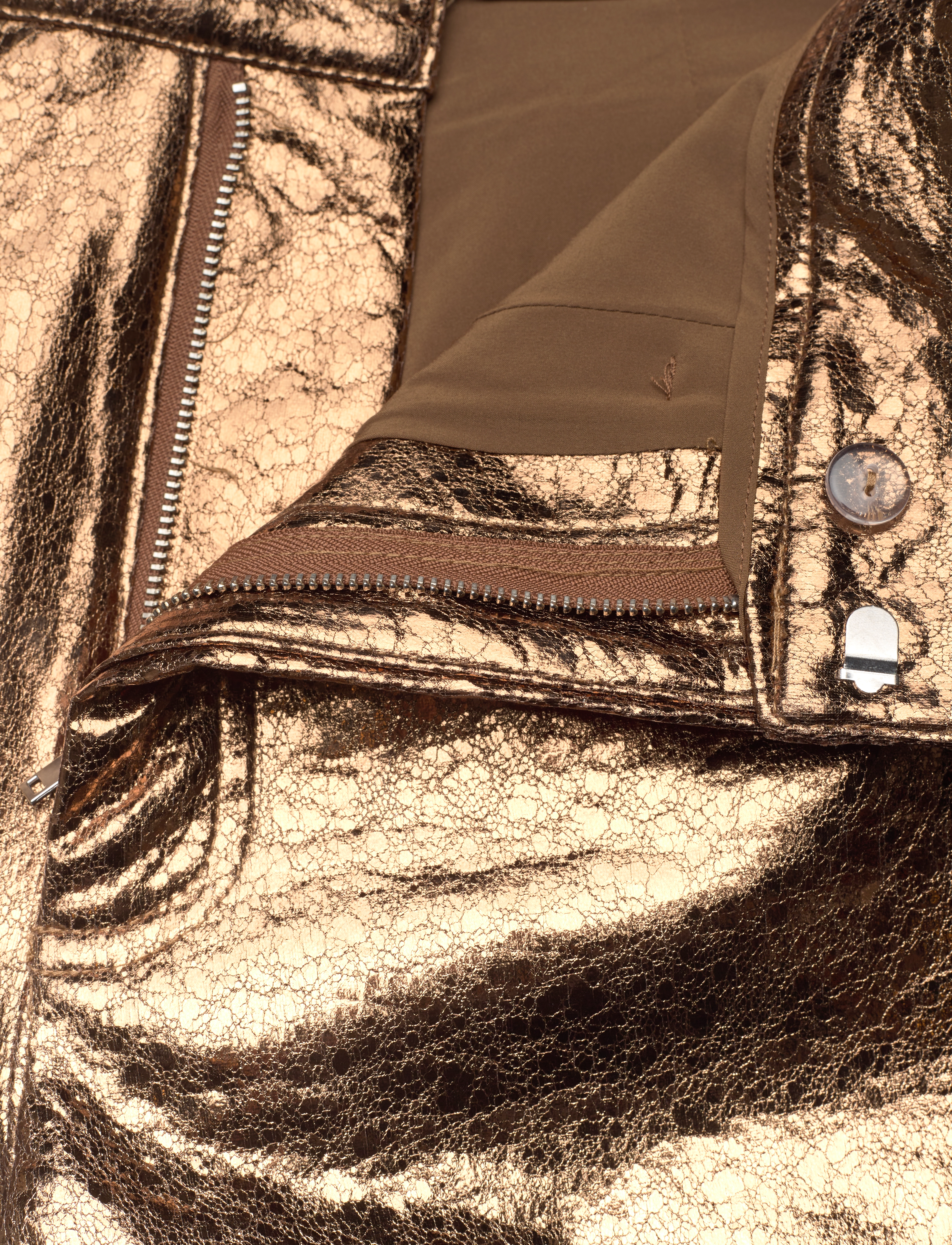 ROTATE - Textured High Waist Pants - bukser med brede ben - toasted coconut - 3