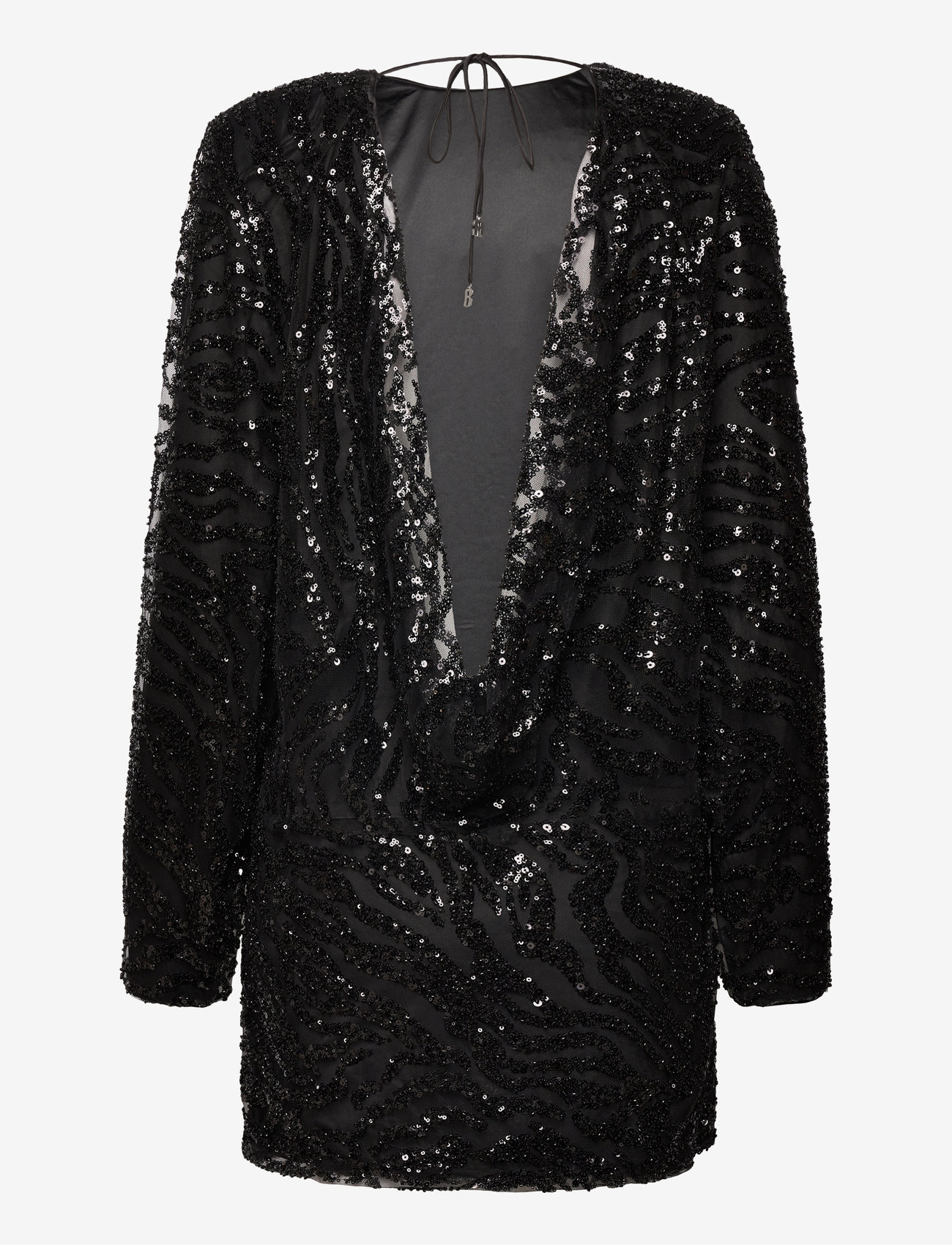 ROTATE Birger Christensen - Sequins Low Back Dress - litterkleidid - 1000 black comb. - 1