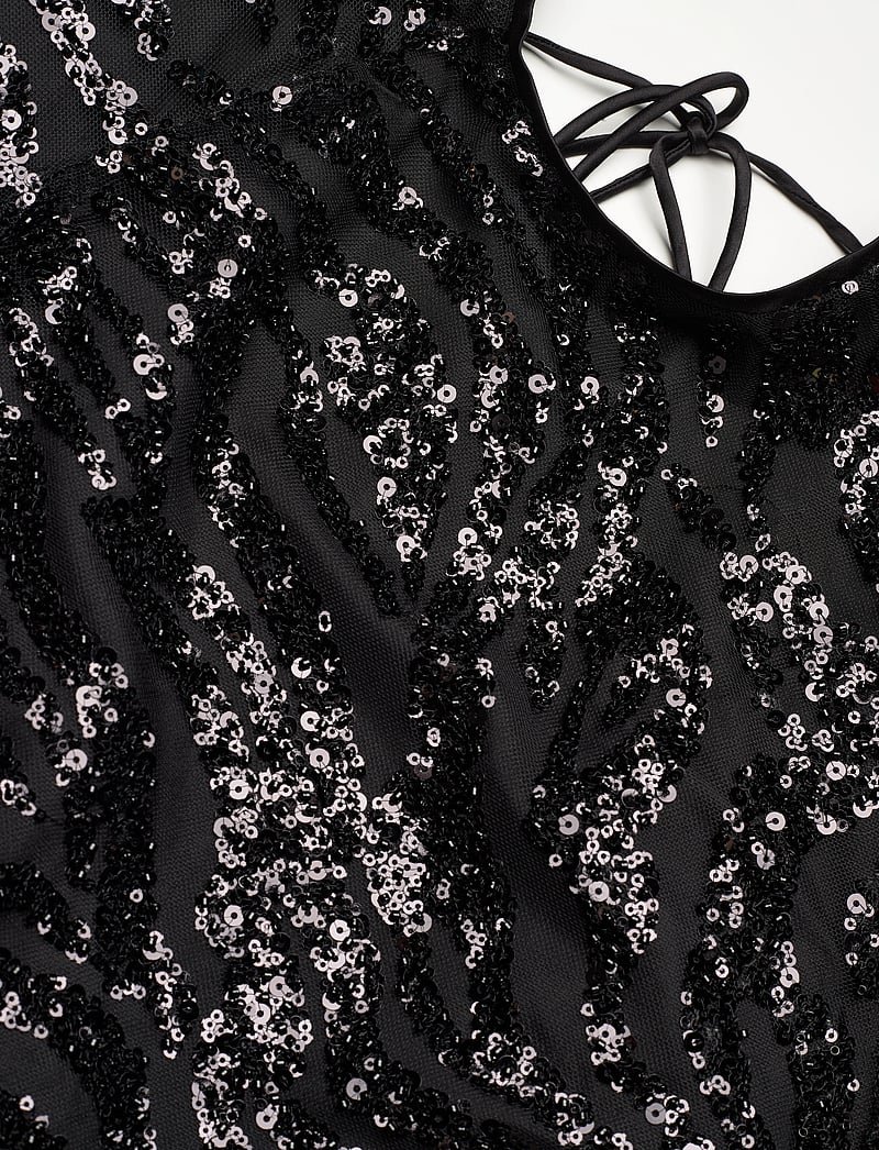 ROTATE - Sequins Low Back Dress - pailletkjoler - 1000 black comb. - 2