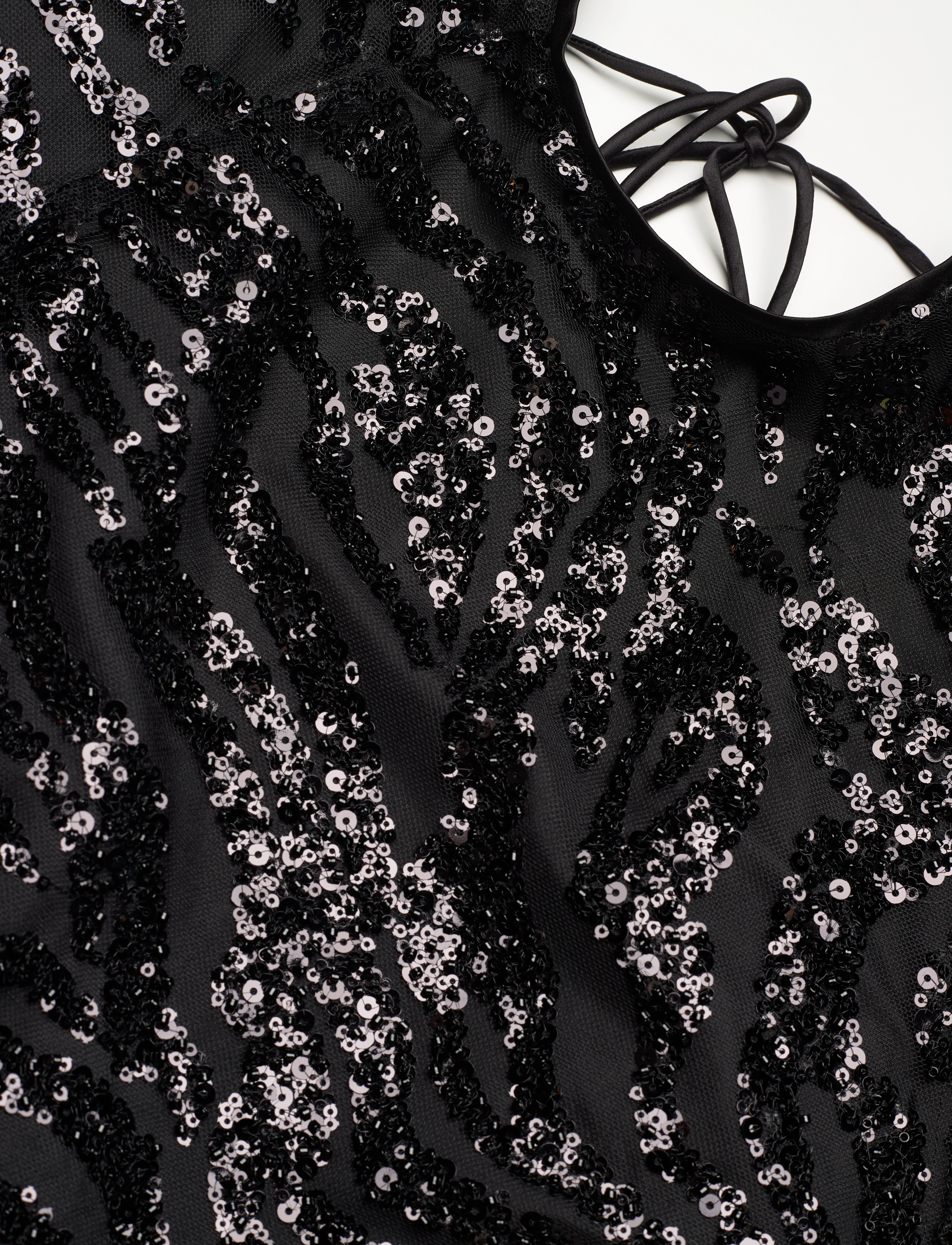 ROTATE - Sequins Low Back Dress - pailletkjoler - 1000 black comb. - 2