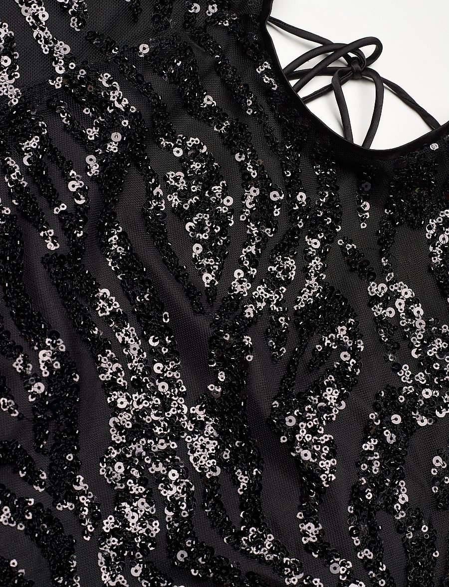 ROTATE - Sequins Low Back Dress - paillettenkleider - 1000 black comb. - 2