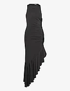 Slinky Asymmetric Dress - BLACK