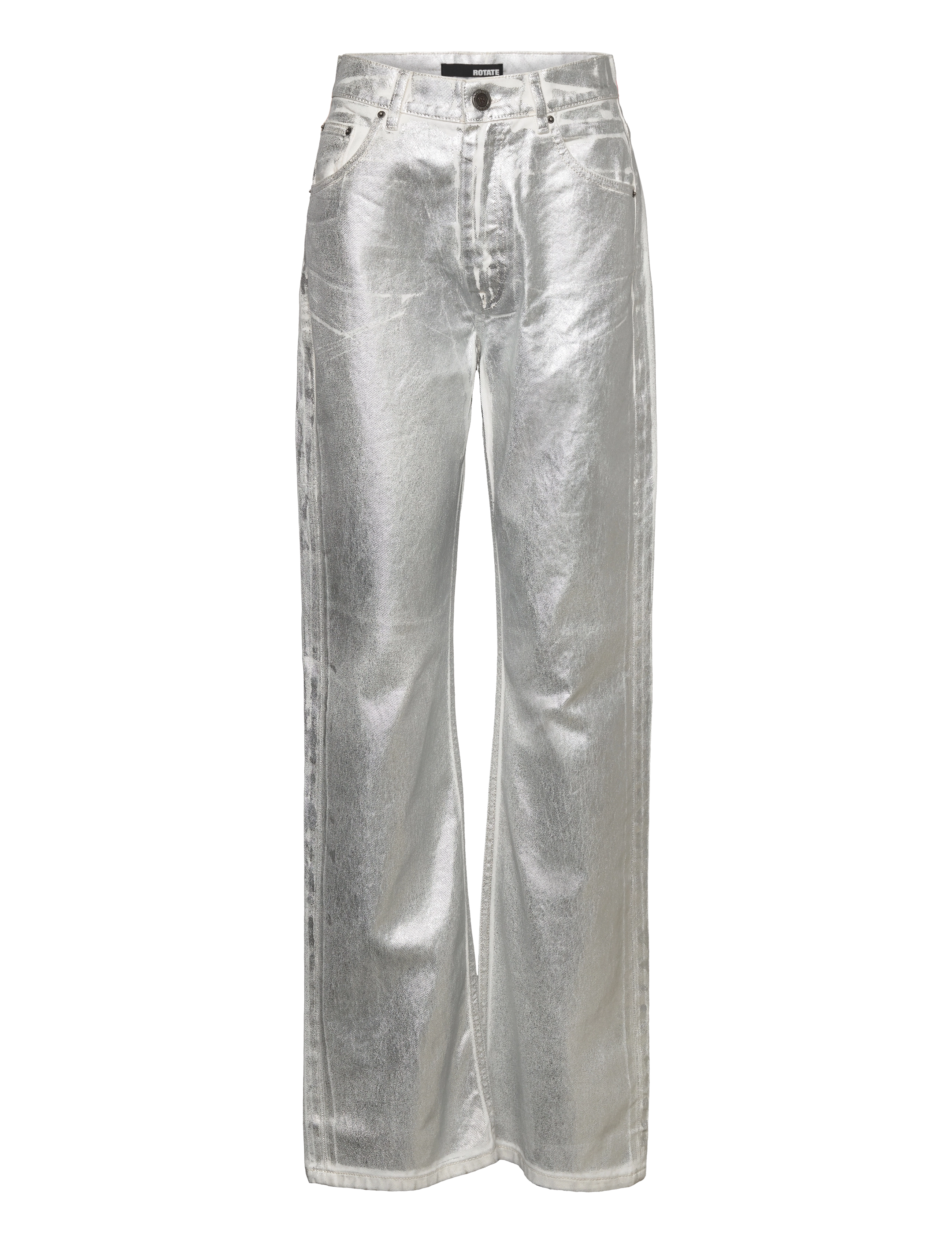 ROTATE Coated Denim Hosen Silber - 24 - Damen