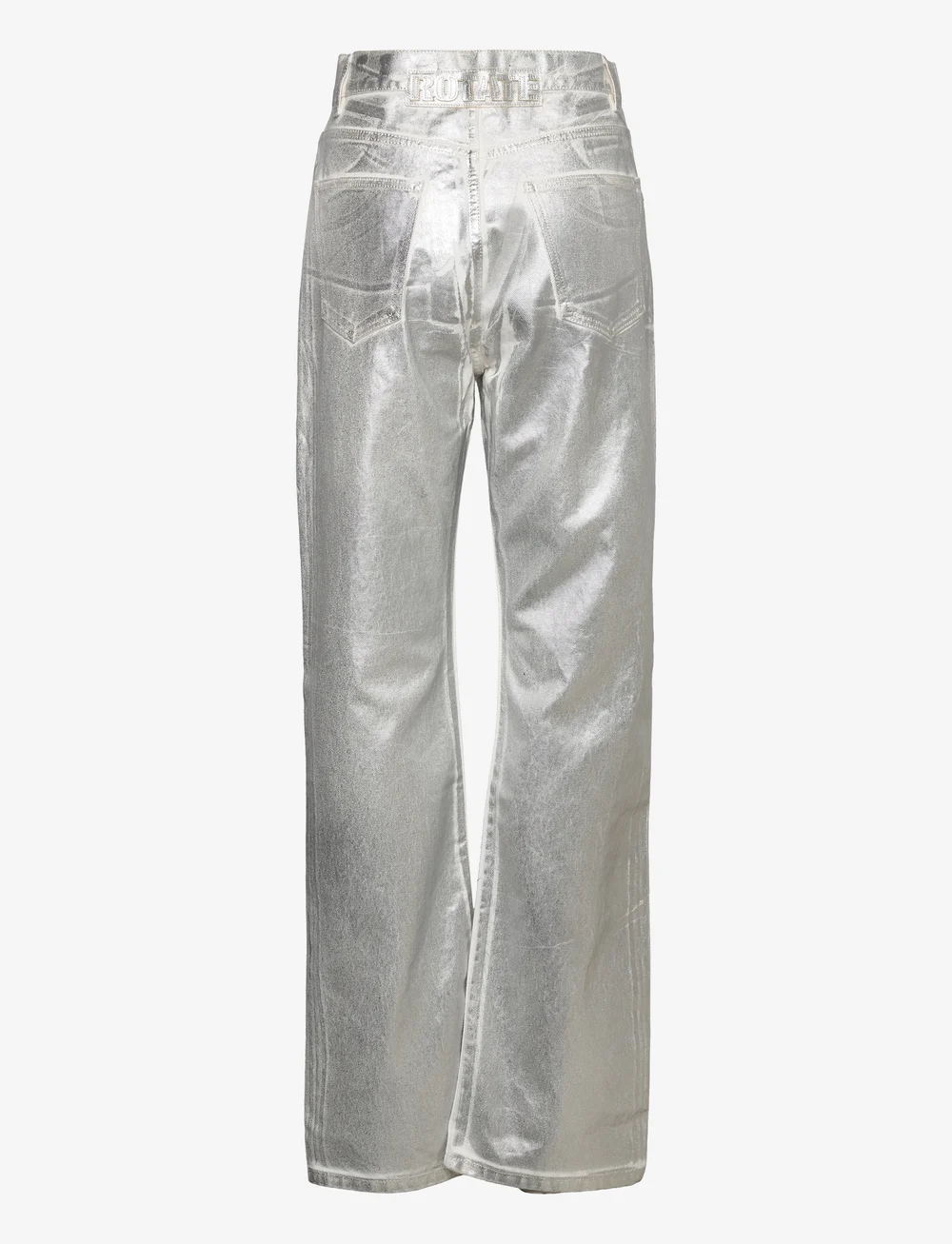 デニム・ジーパン Rotate Birger Christensen Silver Pants In Organic Denim ROTATE Birger Christensen Coated Denim Pants – straight