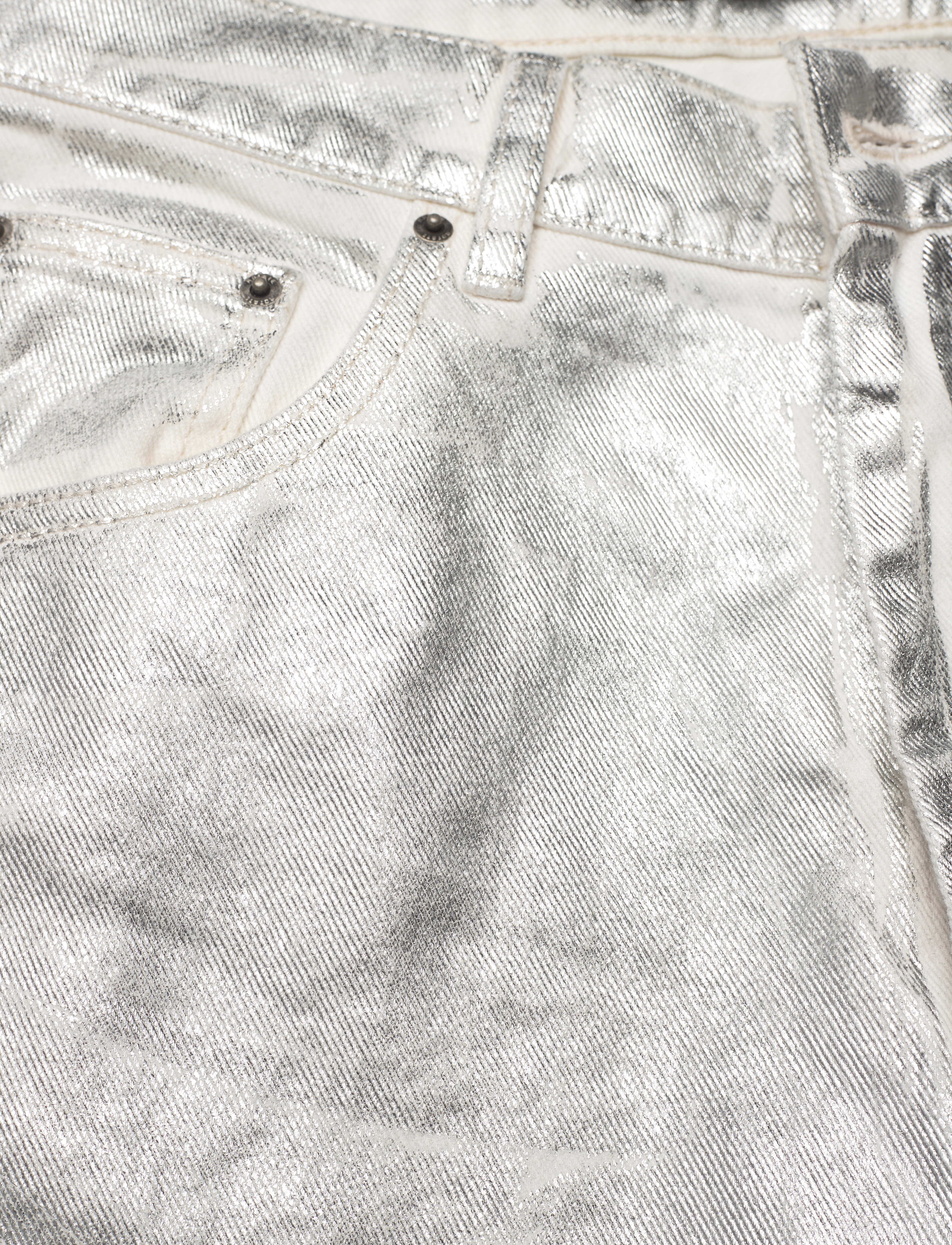 ROTATE - Coated Denim Pants - straight jeans - white alyssum - 2