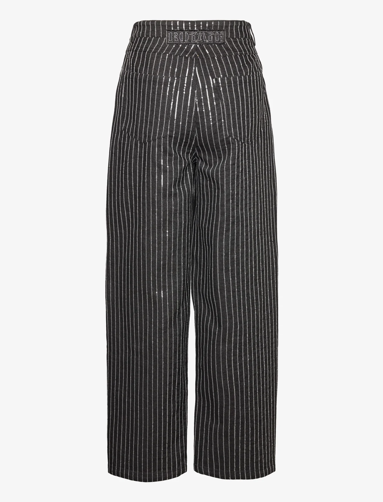ROTATE Birger Christensen - Sequin Twill Wide Pants - bukser med brede ben - black - 1
