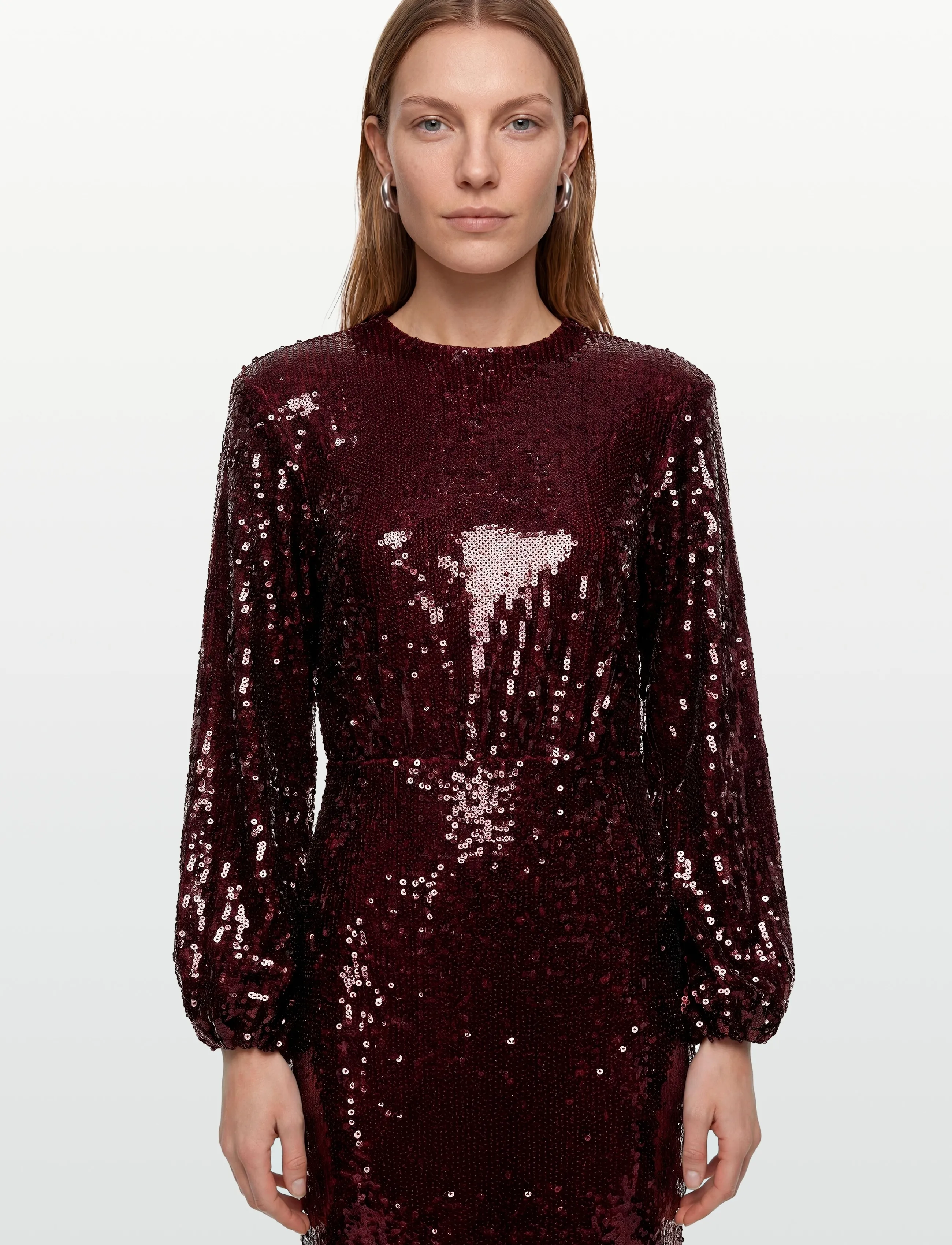 ROTATE - SEQUINS MAXI DRESS - peoriided outlet-hindadega - zinfandel - 3