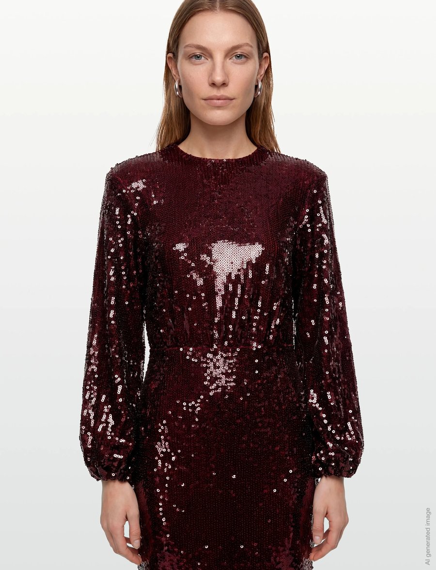 ROTATE - SEQUINS MAXI DRESS - Õhtukleidid - zinfandel - 3