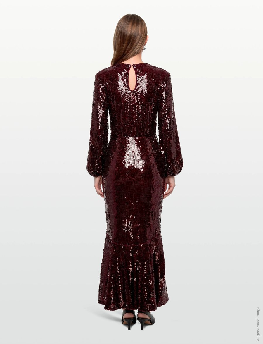 ROTATE - SEQUINS MAXI DRESS - Õhtukleidid - zinfandel - 4