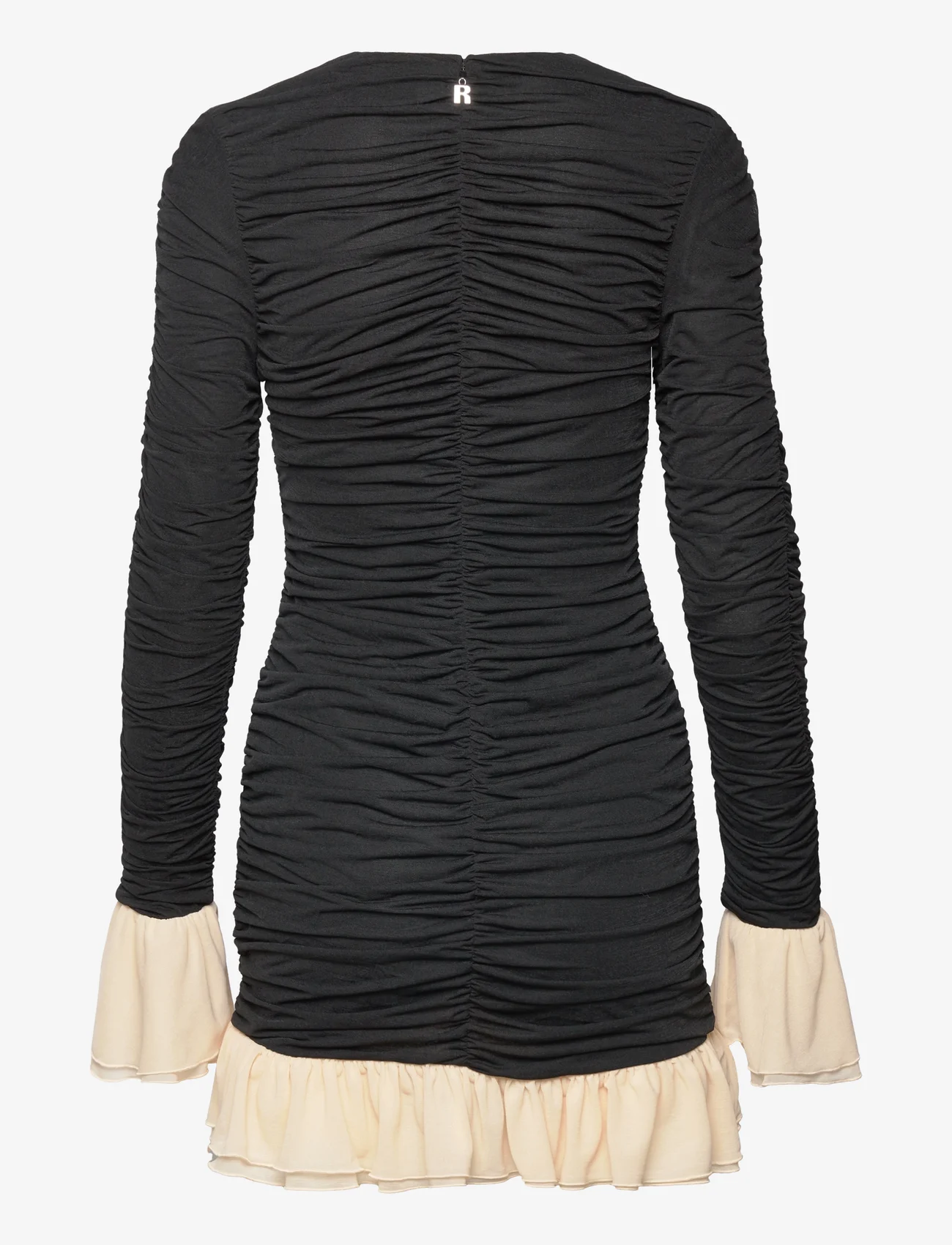 ROTATE Birger Christensen - Mini Ruched Ls Dress - party wear at outlet prices - 1000 black comb. - 1