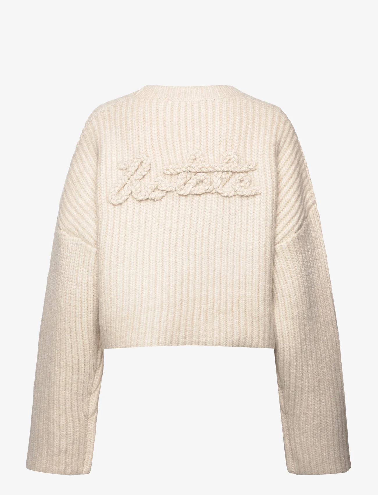ROTATE Birger Christensen - Cable Knit Crop Sweater - jumpers - pristine white - 1
