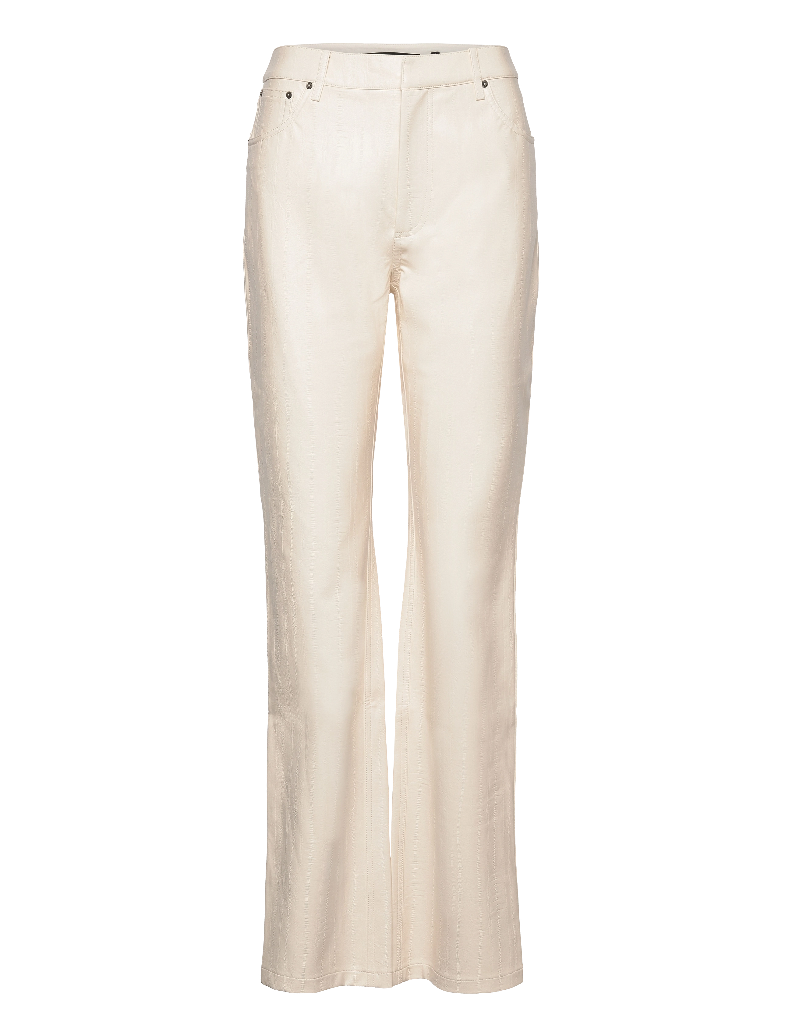 ROTATE Textured Straight Pants - ROTATE Birger Christensen - WHISPER WHITE / cream