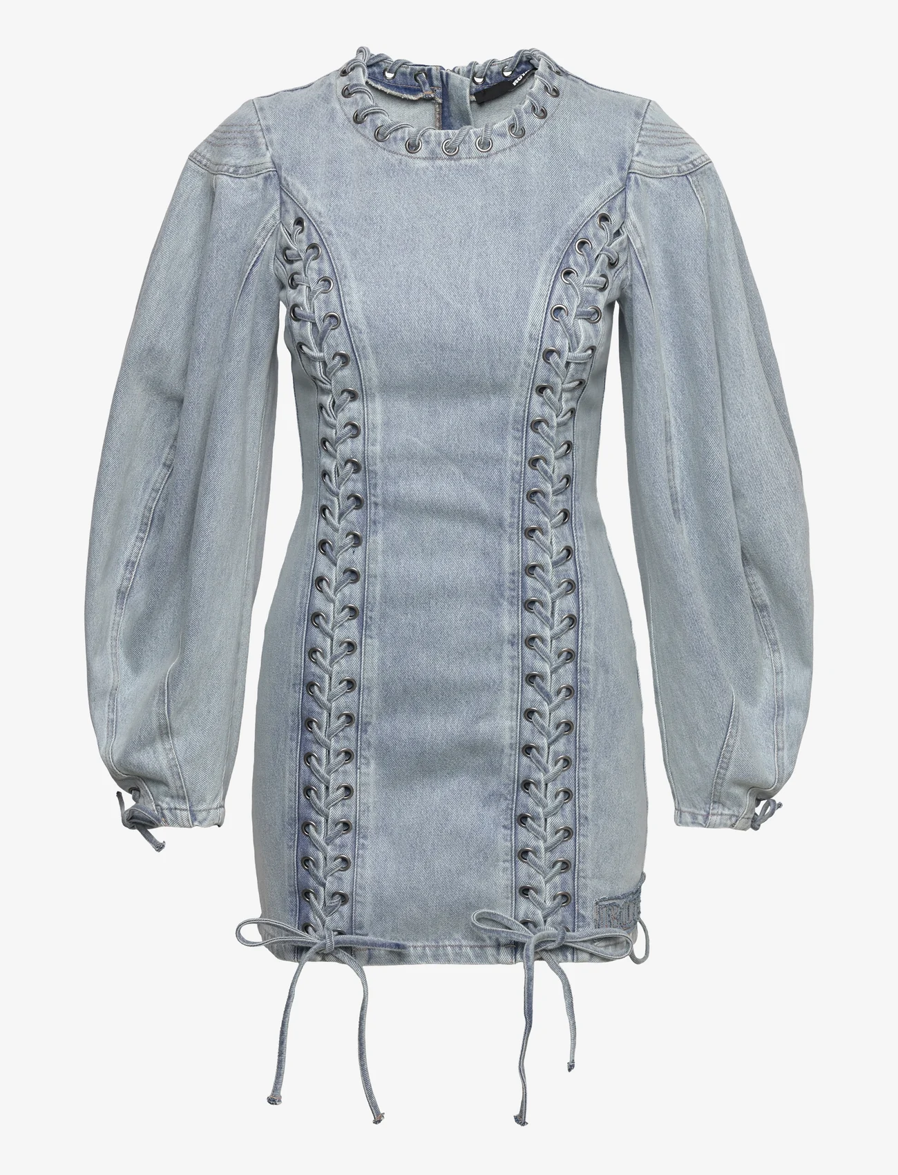ROTATE Birger Christensen - Denim Laced Mini Dress - jeanskleider - light blue denim - 0