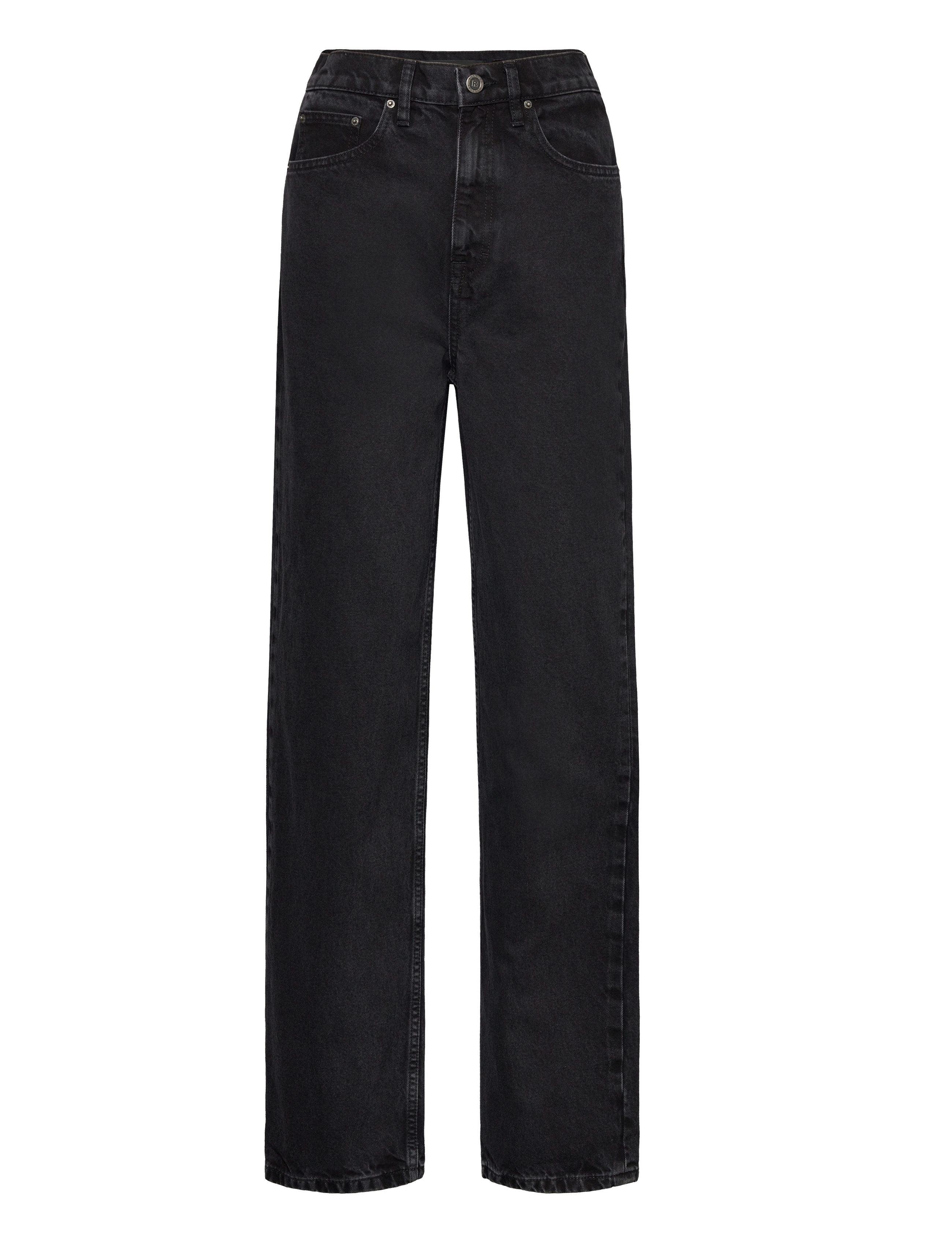 ROTATE Washed Denim Jeans - Straight jeans - BLACK - WASHED / black