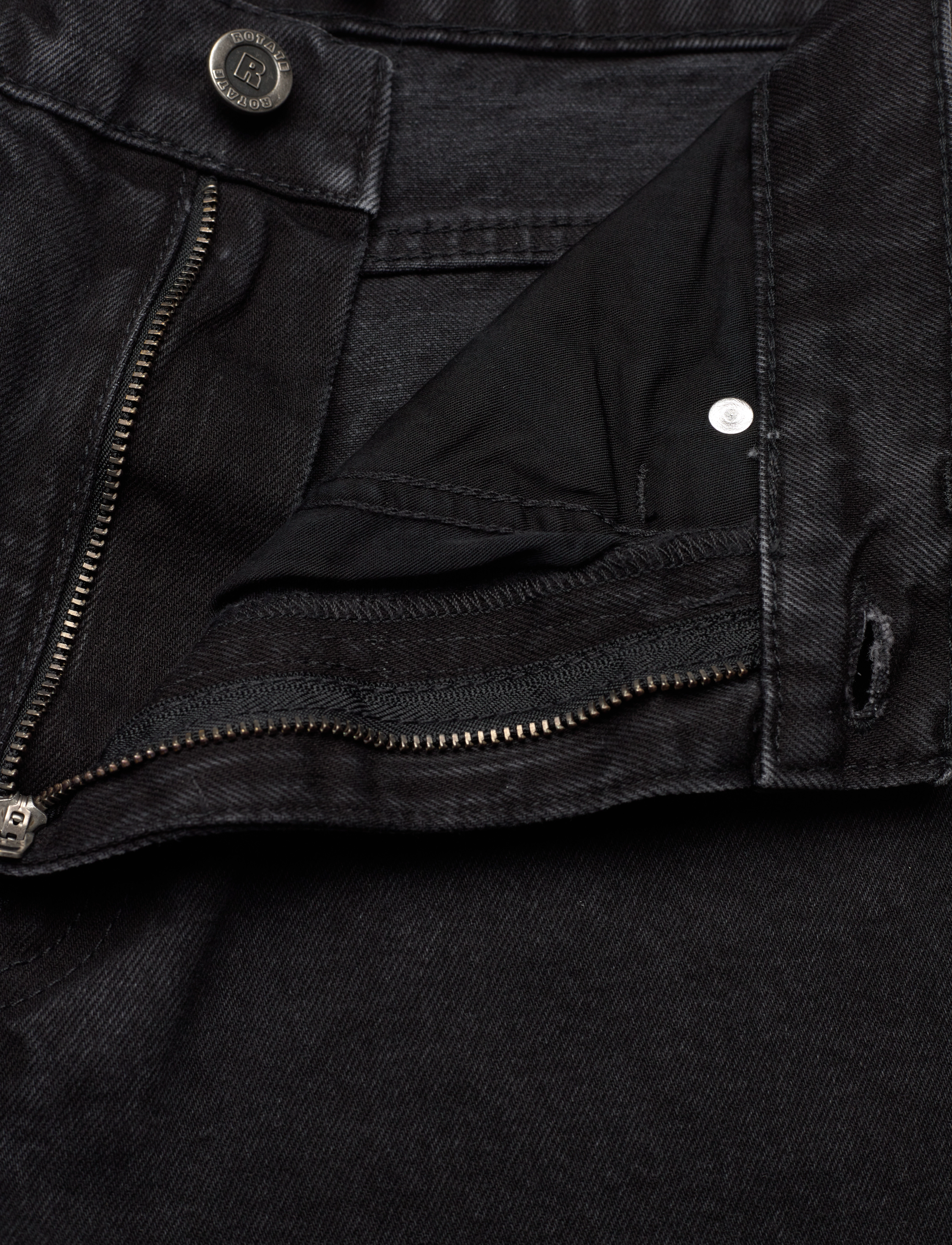 ROTATE - Washed Denim Jeans - straight jeans - black - washed - 3
