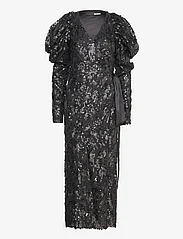 ROTATE Birger Christensen - Sequins Midi Wrap Dress - peoriided outlet-hindadega - 1000 black comb. - 0