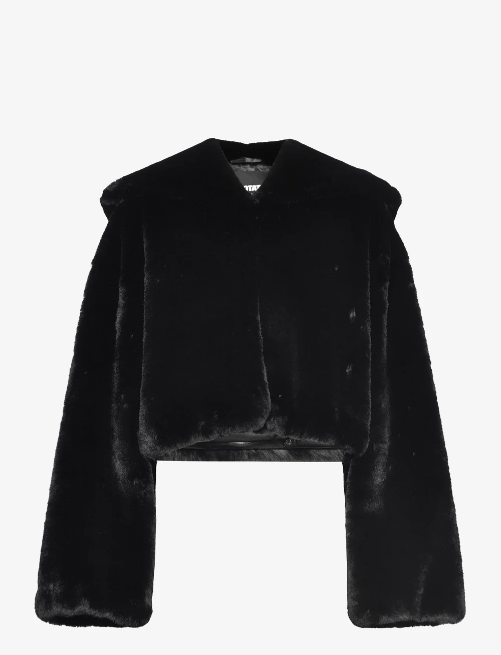 Fluffy black jacket zara sales