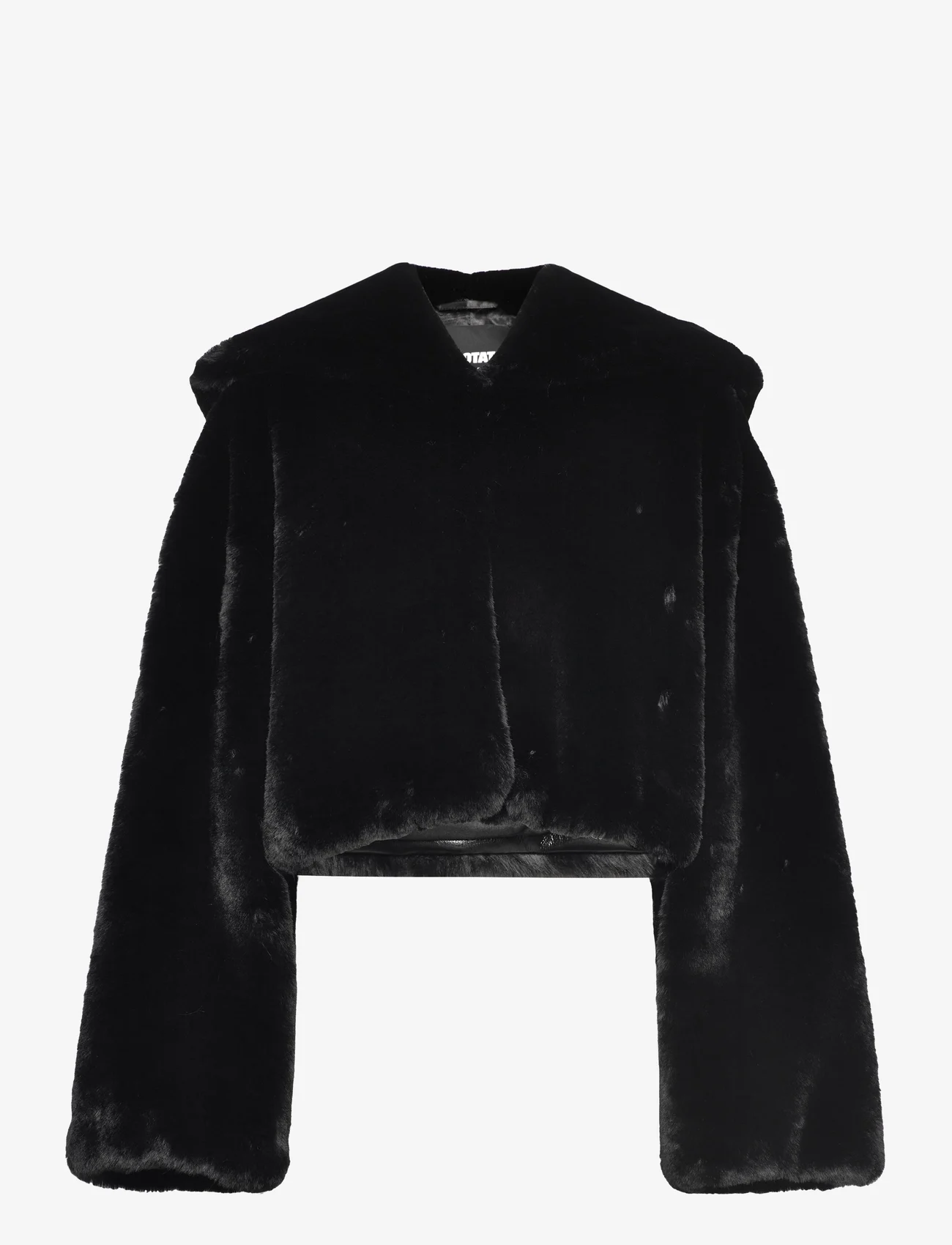 ROTATE Birger Christensen - Fluffy Hooded Jacket - kunstpelz - black - 0