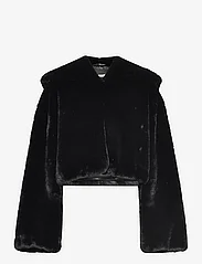 ROTATE Birger Christensen - Fluffy Hooded Jacket - kunstpelz - black - 0