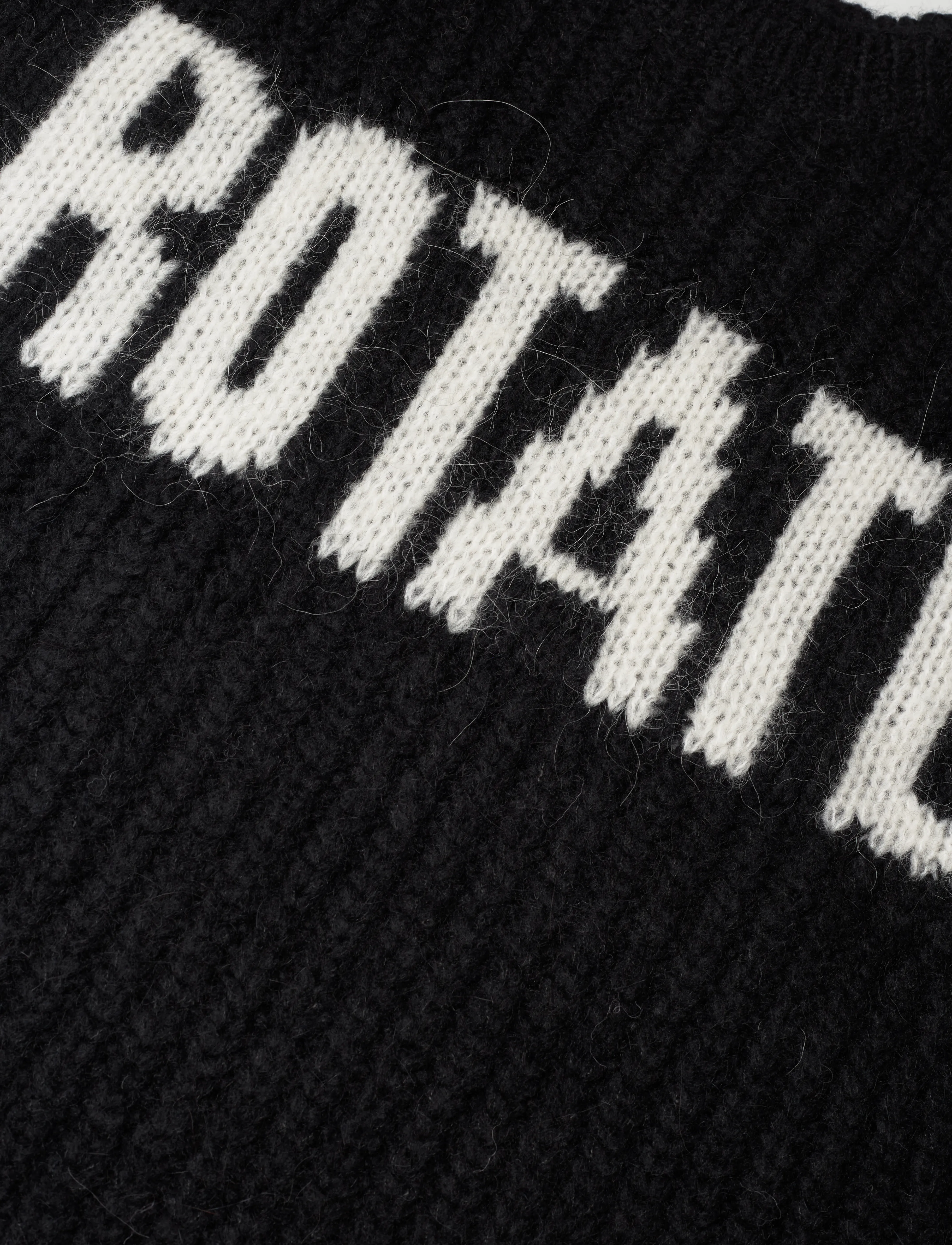 ROTATE Birger Christensen - Firm Knit Jumper - black w. bright white logo - 2